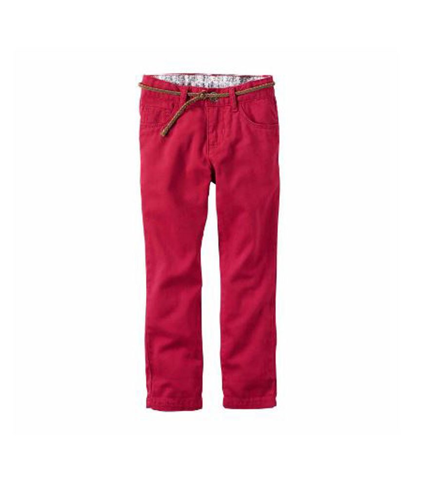 Carter's Toddler & Little Girls Twill Pants - Red | Comfortable Stretch Fit Casual Pants for Playdates, Daycare & Everyday Wear