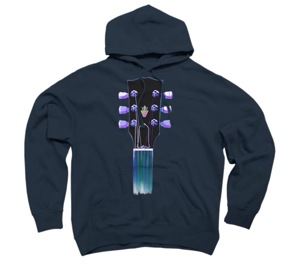 Design By Humans Unisex Acoustic Headstock Pullover Hoodie by Morganolk - Soft Cotton Sweatshirt for Music Lovers & Guitar Players - Perfect for Concerts, Jam Sessions & Casual Wear