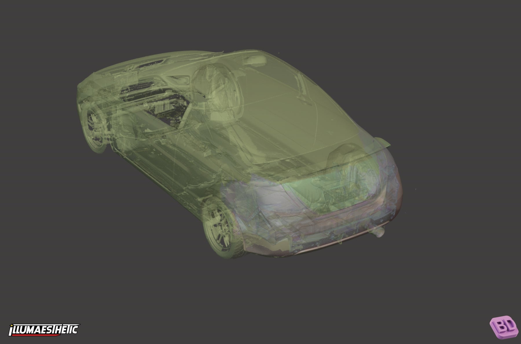 Honda Civic Si (FG2) 3D Scan Model for 2006-2009 - Perfect for Car Enthusiasts, 3D Printing Projects & Automotive Restoration