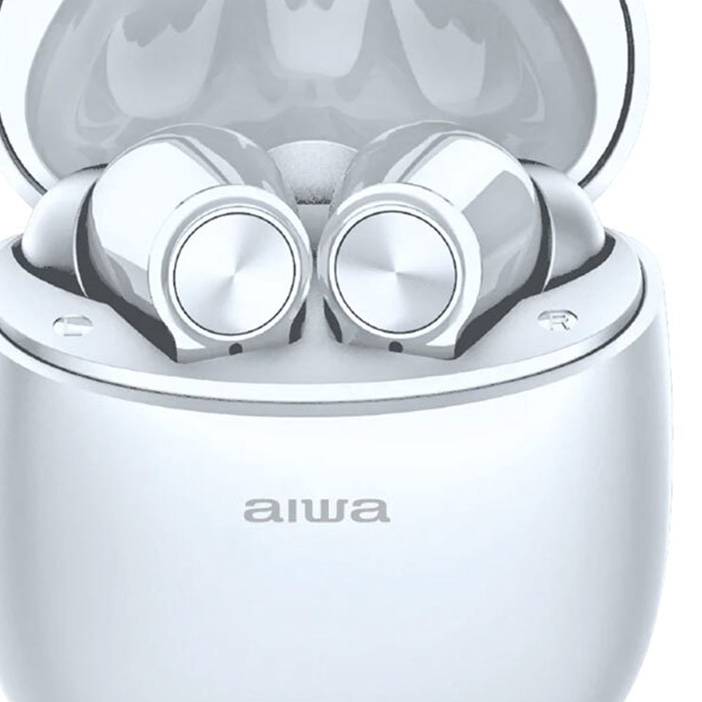 AIWA Wireless Bluetooth Earbuds with Gel Ear Tips - White Noise Cancelling In-Ear Headphones for Running, Gym, Workout & Commuting