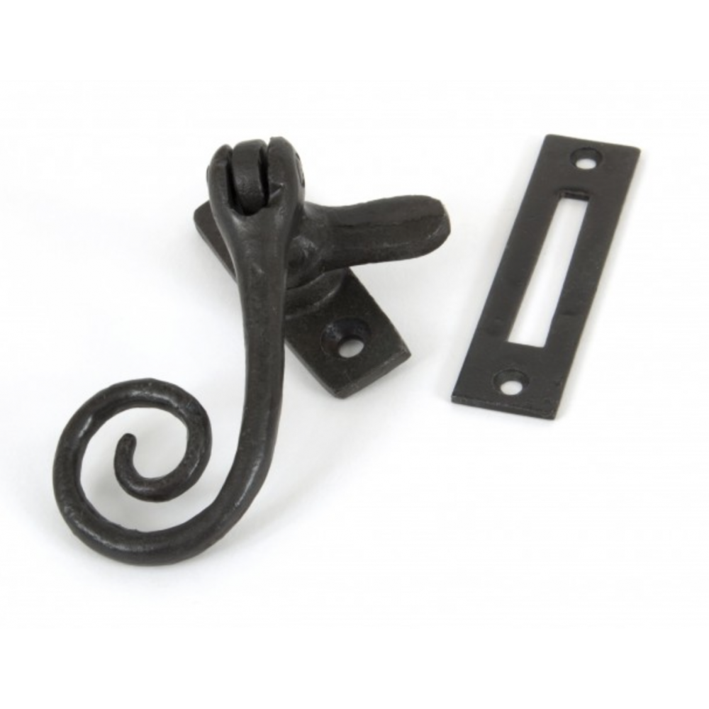 Forged Black Beeswax Monkeytail Window Fastener - Durable Window Latch for Home Security & Ventilation - Perfect for Sash Windows, French Doors & Cabinets