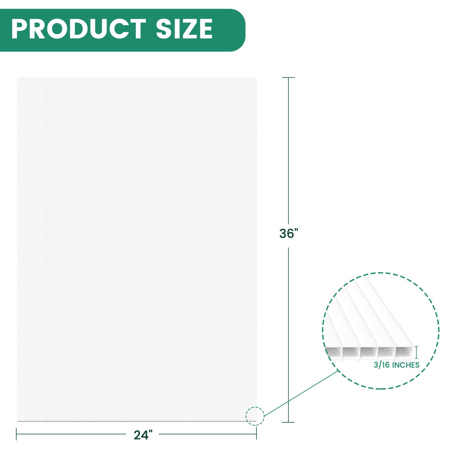 4mm Thick White Corrugated Plastic Sheets (24x36 Inches) - Pack of 3 Waterproof Coroplast Poster Boards for Indoor & Outdoor Signage, Displays, and DIY Projects - Lightweight & Durable Plastic Board