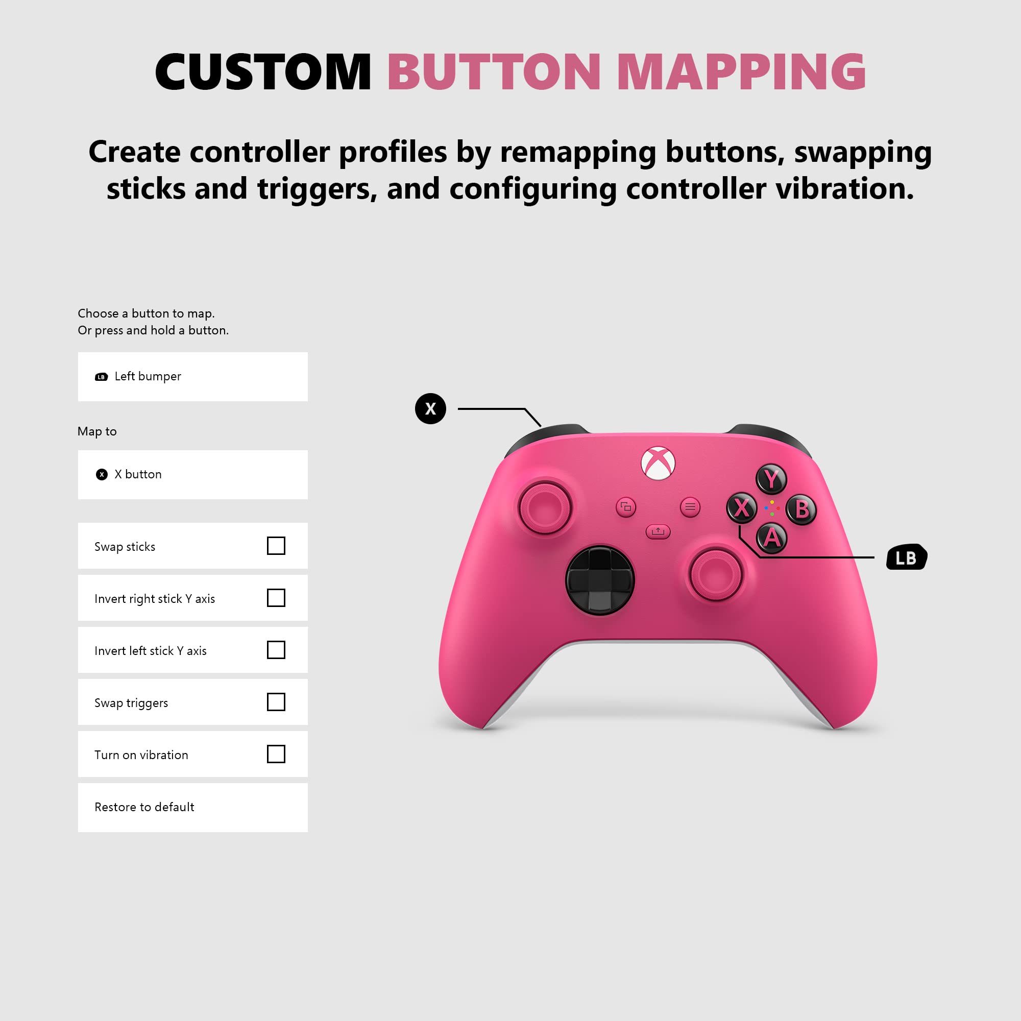 Xbox Core Wireless Gaming Controller - Deep Pink | Compatible with Series X/S, One, Windows PC, Android & iOS | Ergonomic Design for Long Gaming Sessions