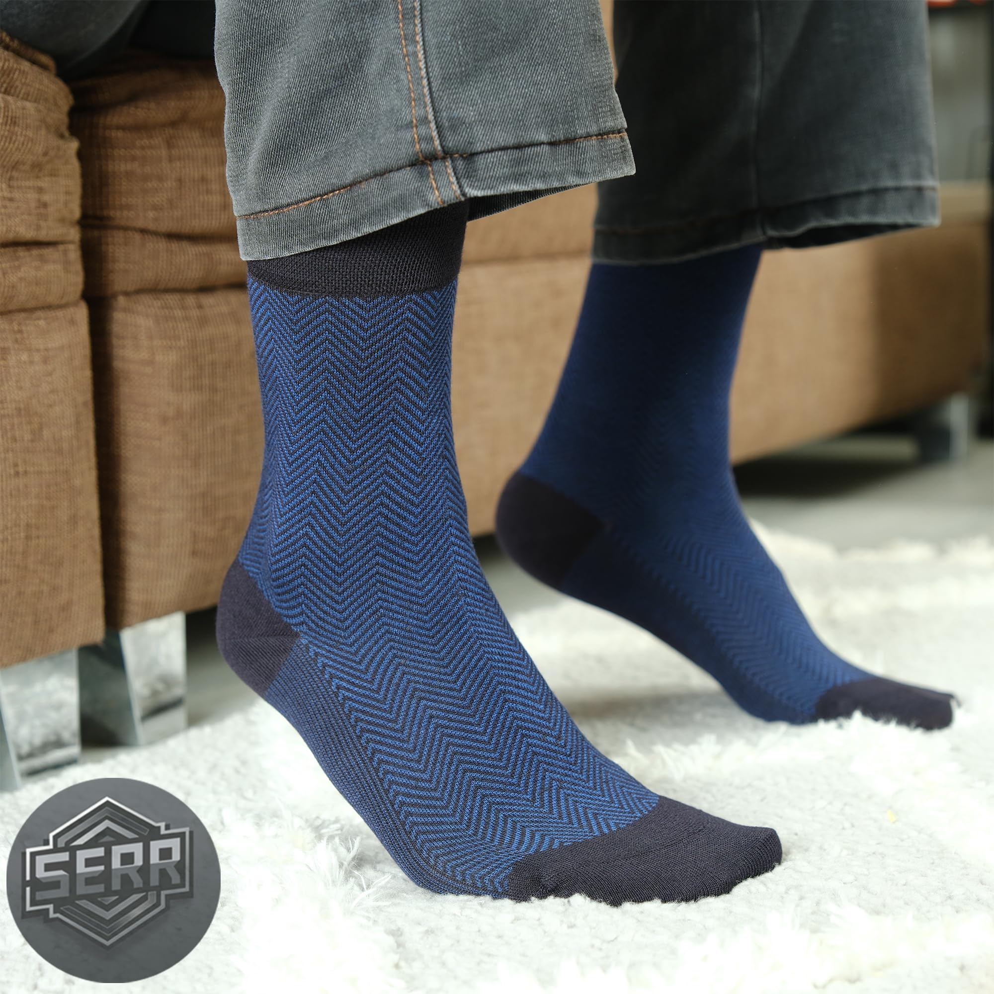 Premium Men's Dress Socks - 5 Pairs Rayon Bamboo Crew Socks for Business & Casual Wear - Breathable Comfort Socks with Gift Box - Ideal for Office, Weddings & Daily Use - Perfect Gift for Men