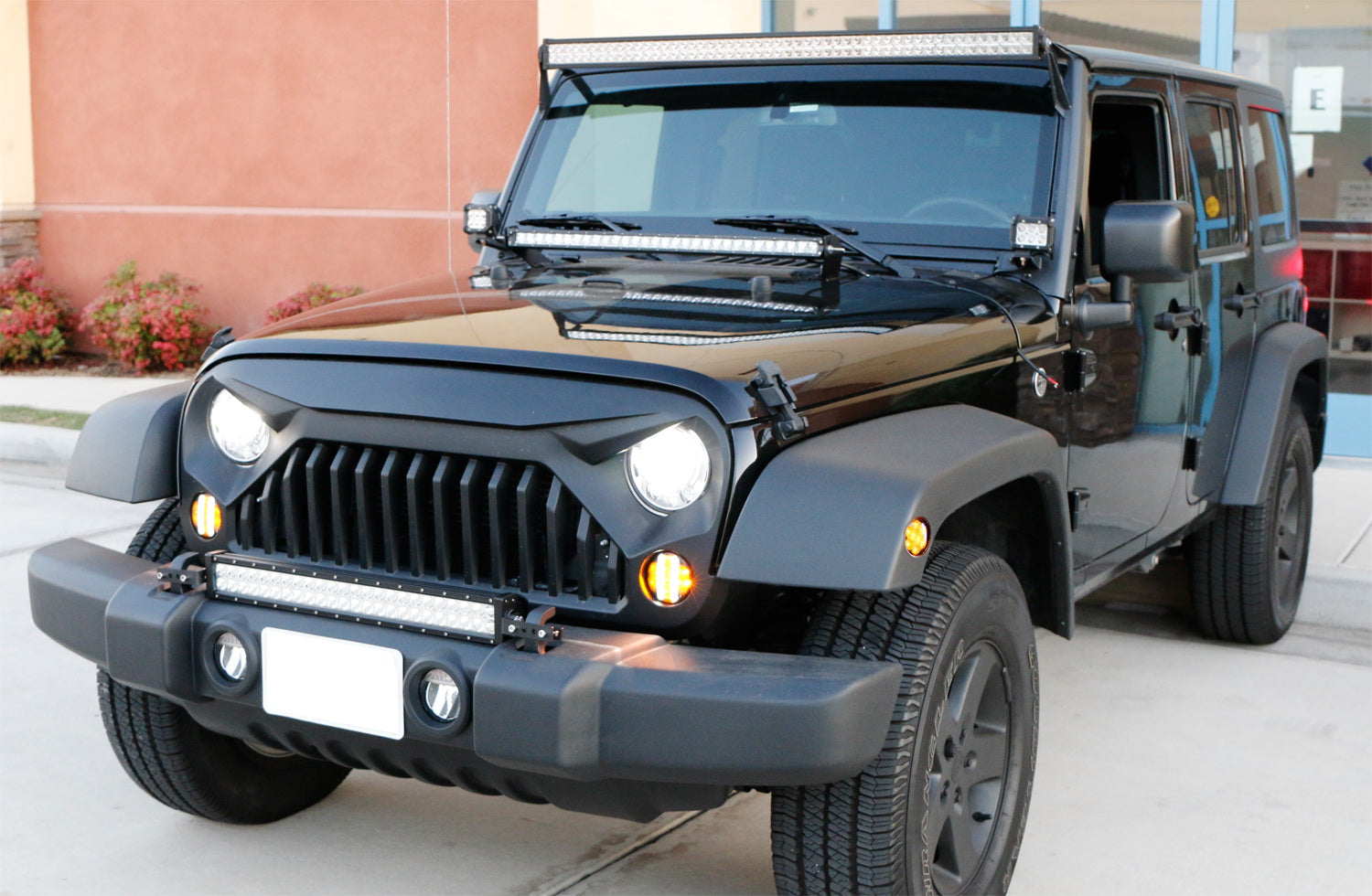 Jeep Wrangler JK Clear Lens LED DRL Turn Signal with LED Sidemarker Combo Kit - Upgrade Lighting for Off-Road & Daily Driving