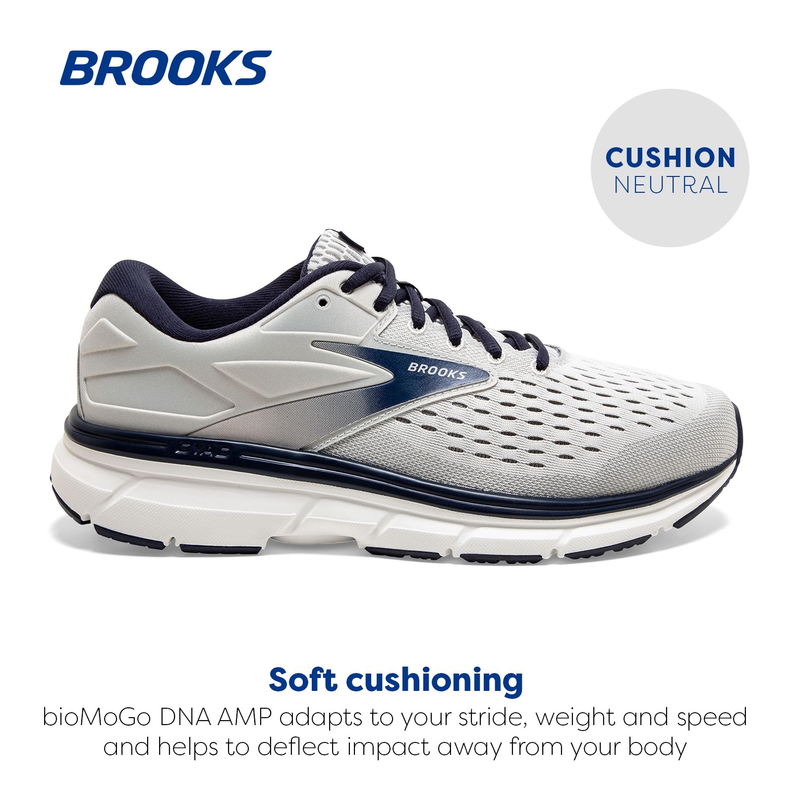 Brooks Men's Dyad 11 Running Shoes - Lightweight Cushioned Sneakers for Neutral Runners - Perfect for Jogging, Gym Workouts & Everyday Wear