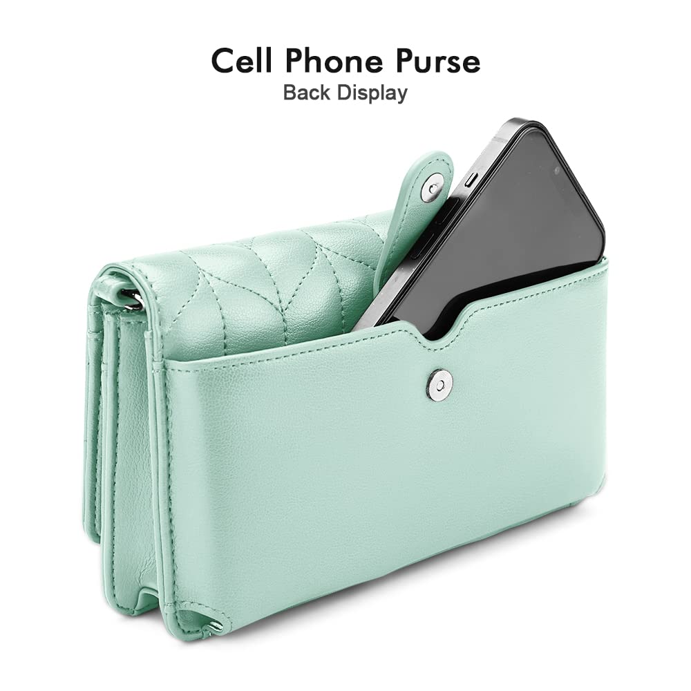 Nuoku Women's Small RFID Blocking Crossbody Purse - Slim Phone Wristlet Wallet with Detachable Strap, 6 Card Slots - Perfect for Travel, Shopping & Everyday Use