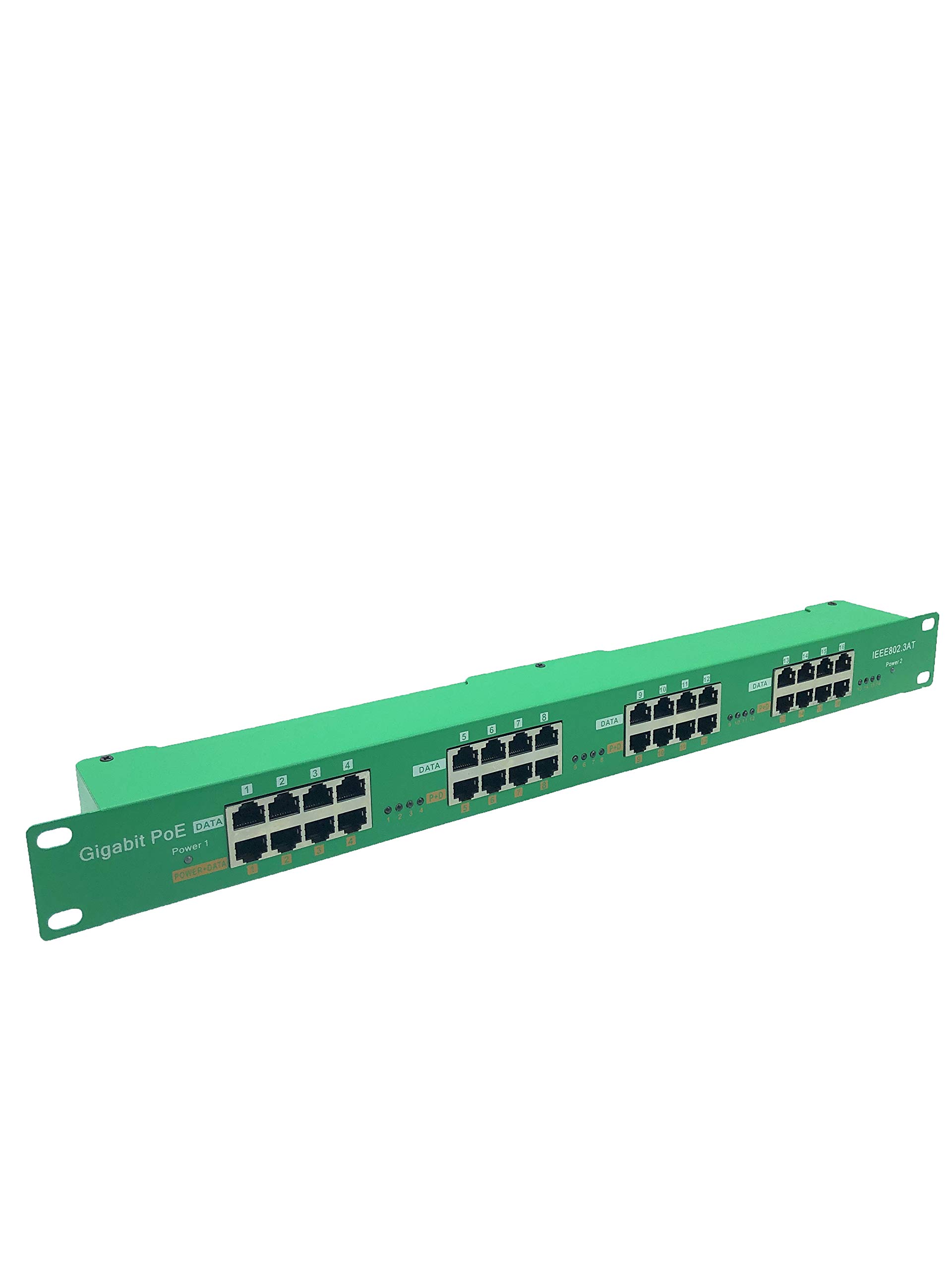 16 Port Gigabit PoE Injector 802.3at with Dual 56V 120W Power Supplies - Power Over Ethernet Switch for IP Cameras, WiFi Access Points, VoIP Phones | Ideal for Office Networks, Security Systems & Smart Home Devices