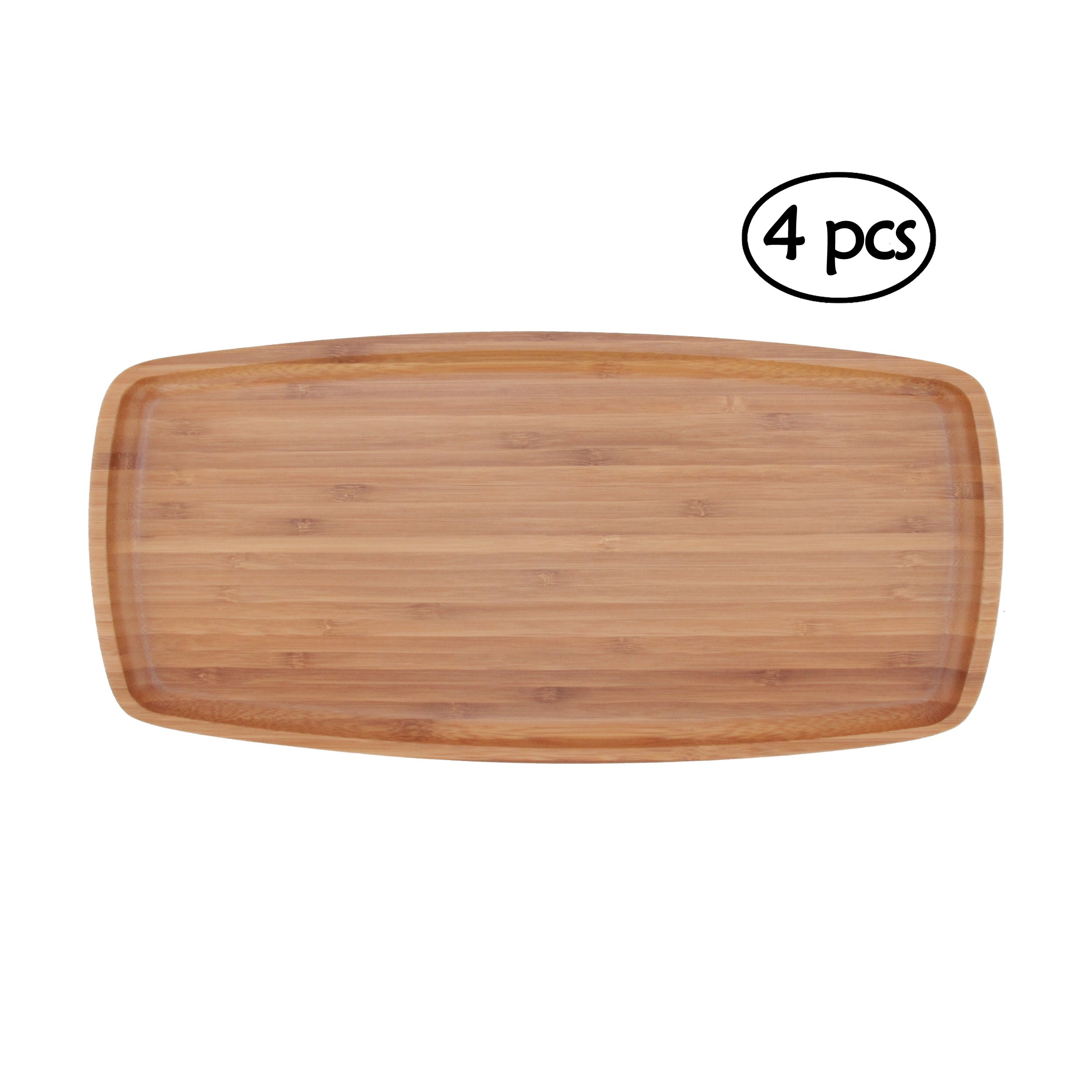 Eco-Friendly Bamboo Dinner Plates Set of 4 - 14