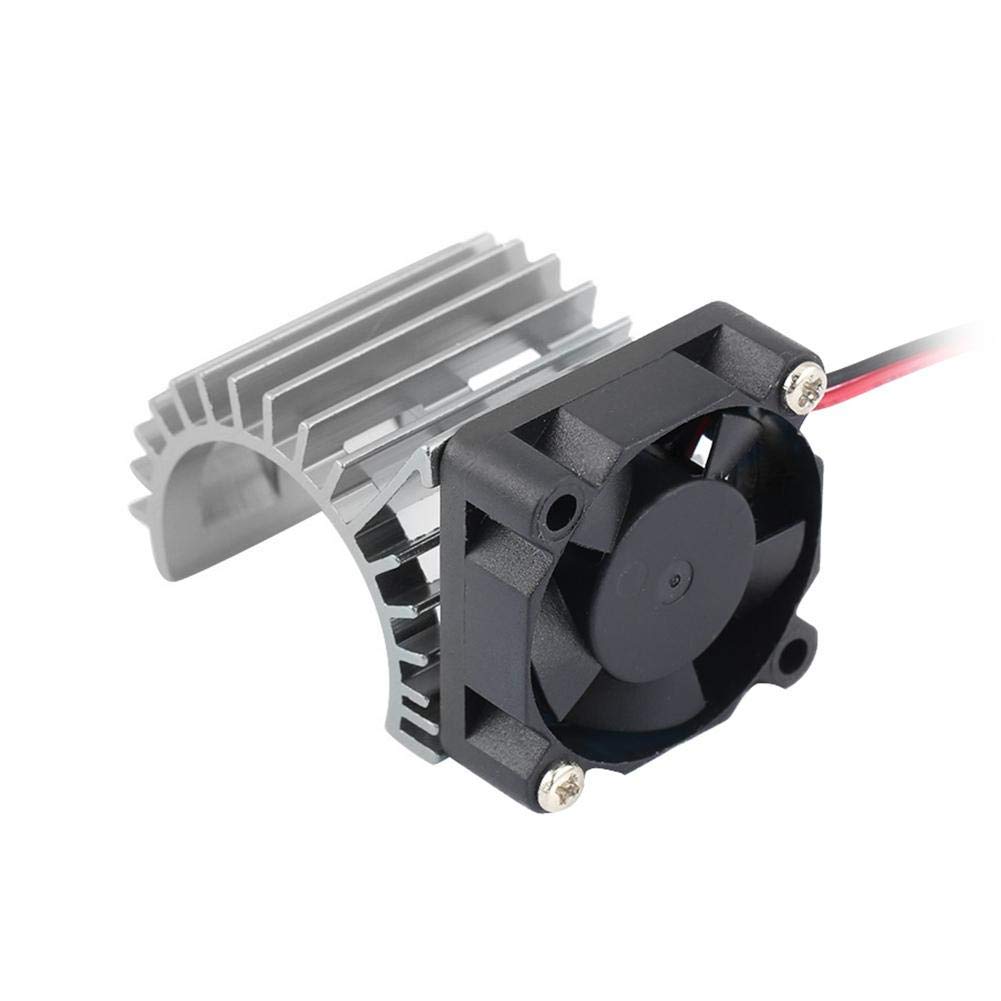 Aluminum RC Motor Heat Sink with High-Speed Cooling Fan for 1/10 Scale Electric RC Cars - 380/390 Motor Upgrade Accessory (Silver) | Prevent Overheating for RC Trucks, Buggies & Drift Cars