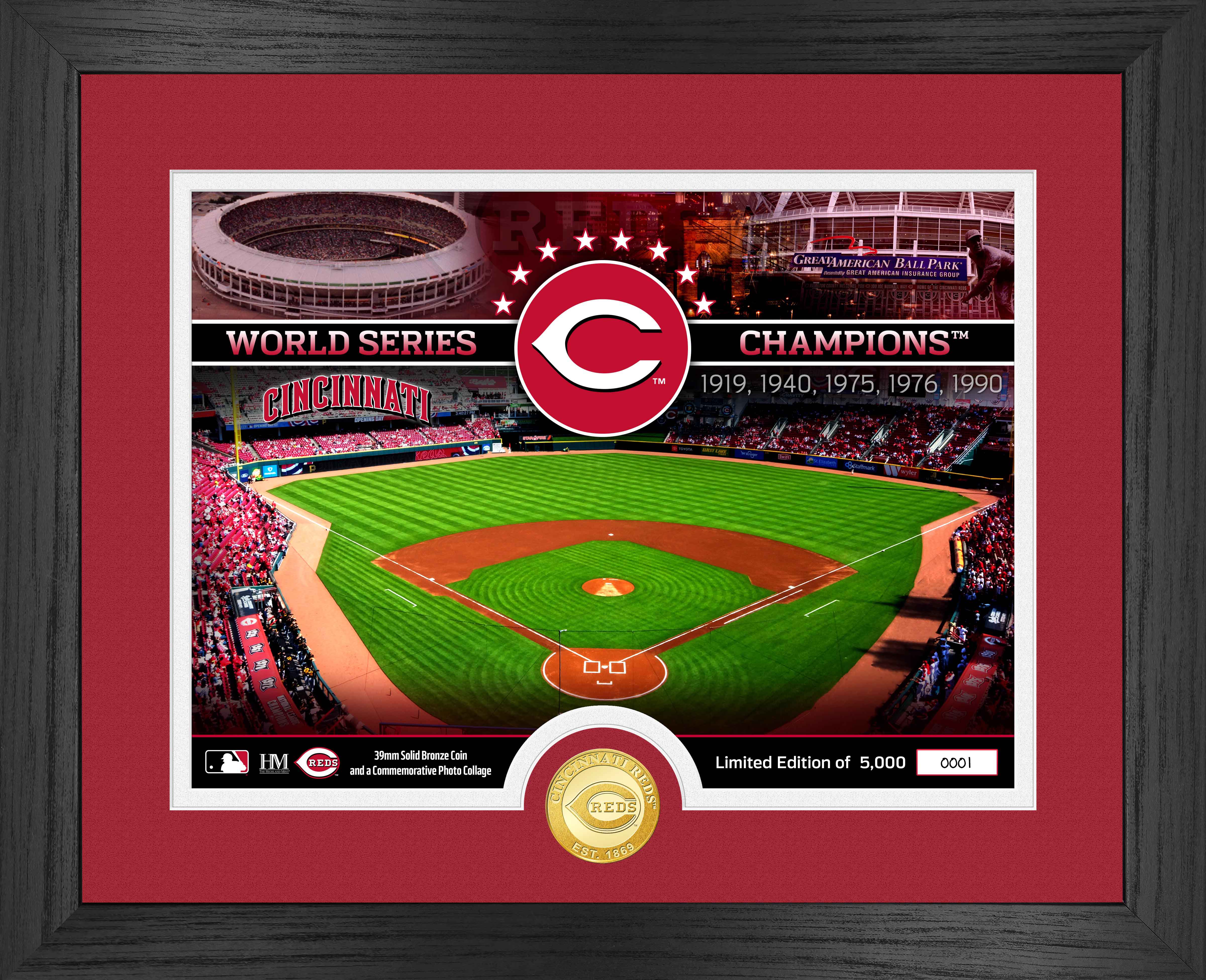 Cincinnati Reds Commemorative Bronze Coin with Stadium Photo - Limited Edition Collectible for Baseball Fans & Memorabilia Enthusiasts | Perfect for Display, Gifts, and Sports Collections