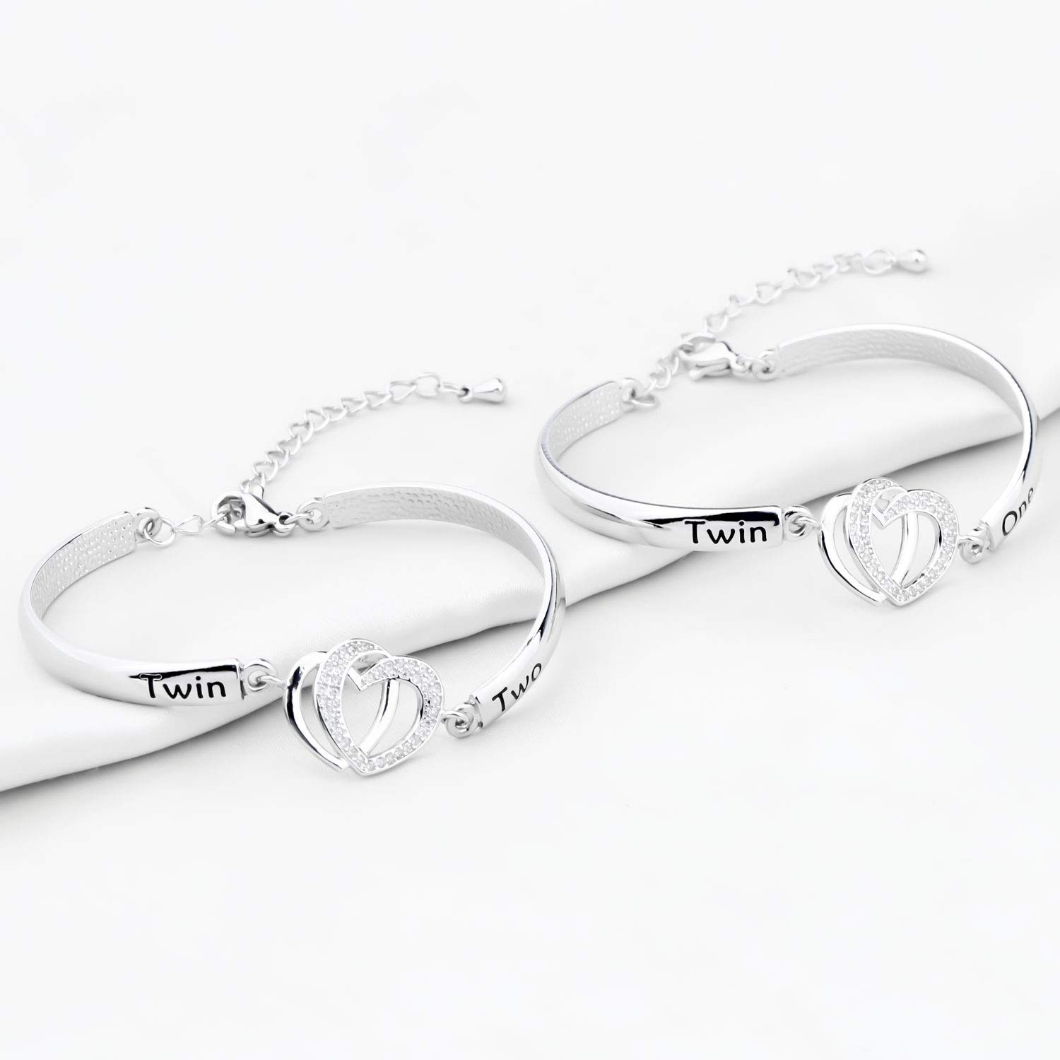 Gzrlyf Twin Bracelets Set - Matching Sister Jewelry for Twins, Best Friend Gifts for Women - Perfect for Birthdays, Anniversaries & Special Occasions