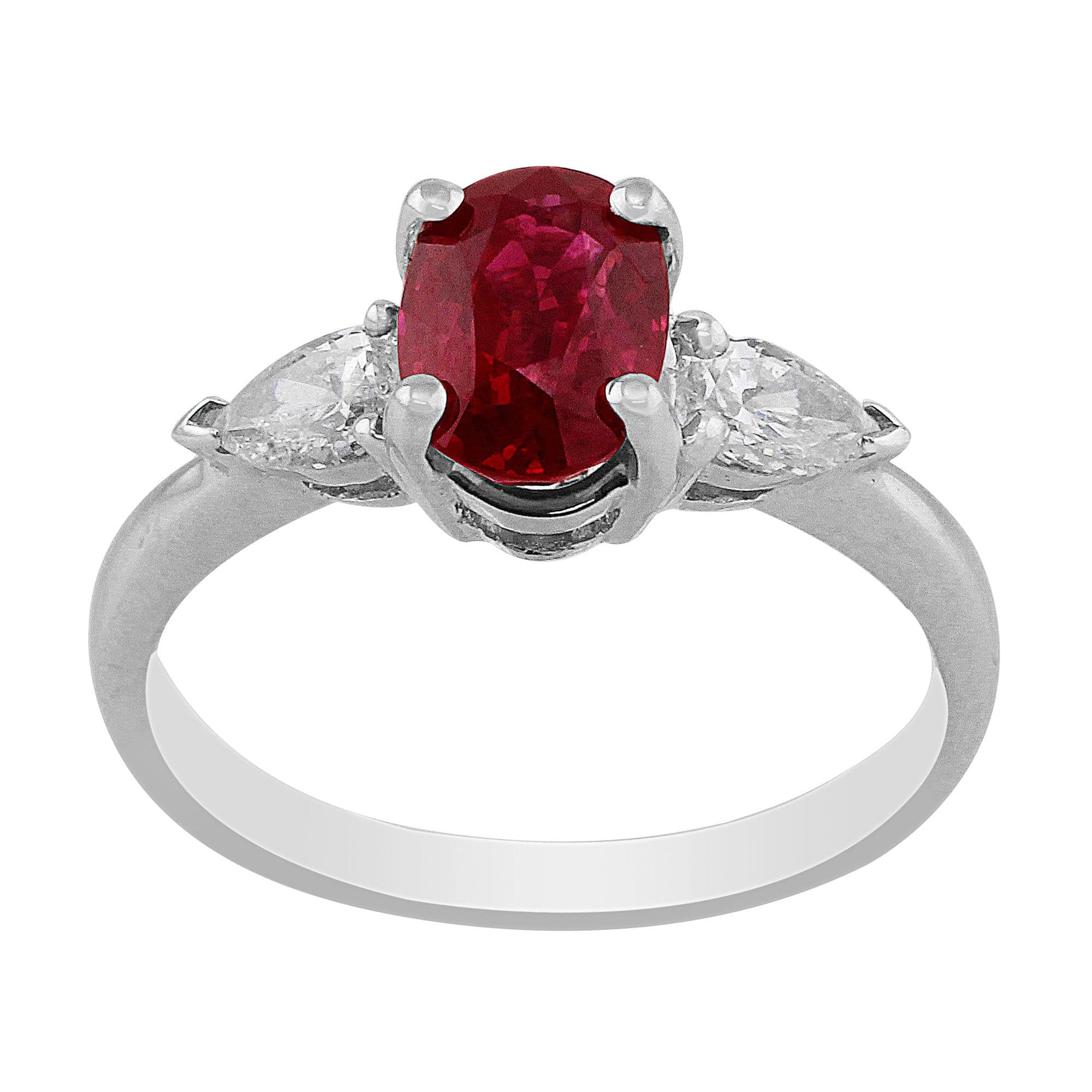 18K White Gold Vintage 1.5 Carat Ruby and Diamond Engagement Ring - Perfect for Weddings, Anniversaries & Special Occasions