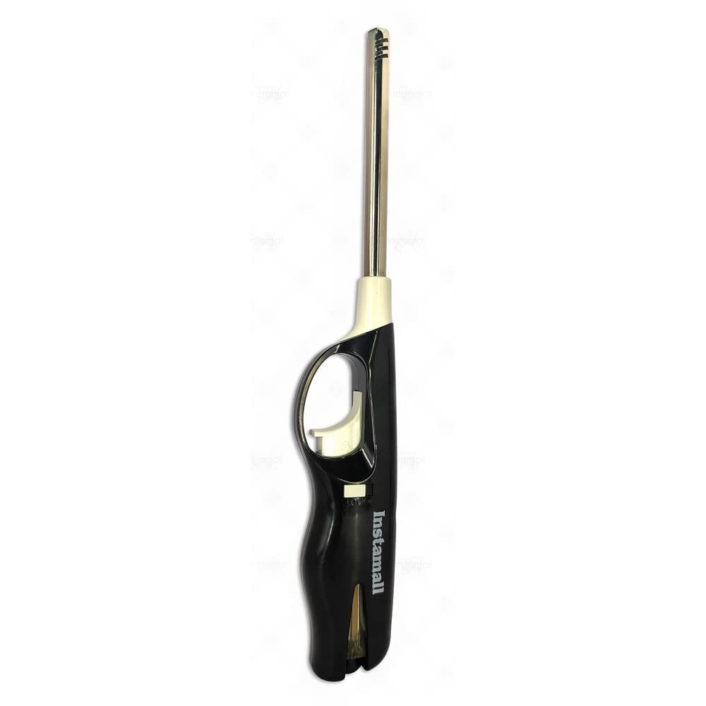 SevanAmaze Refillable Adjustable Flame Lighter - Black ABS Plastic Lighter for Kitchen Stove, BBQ, Candles, Fireplace & Outdoor Camping (Pack of 1) - Perfect for Home, Restaurant & Travel Use