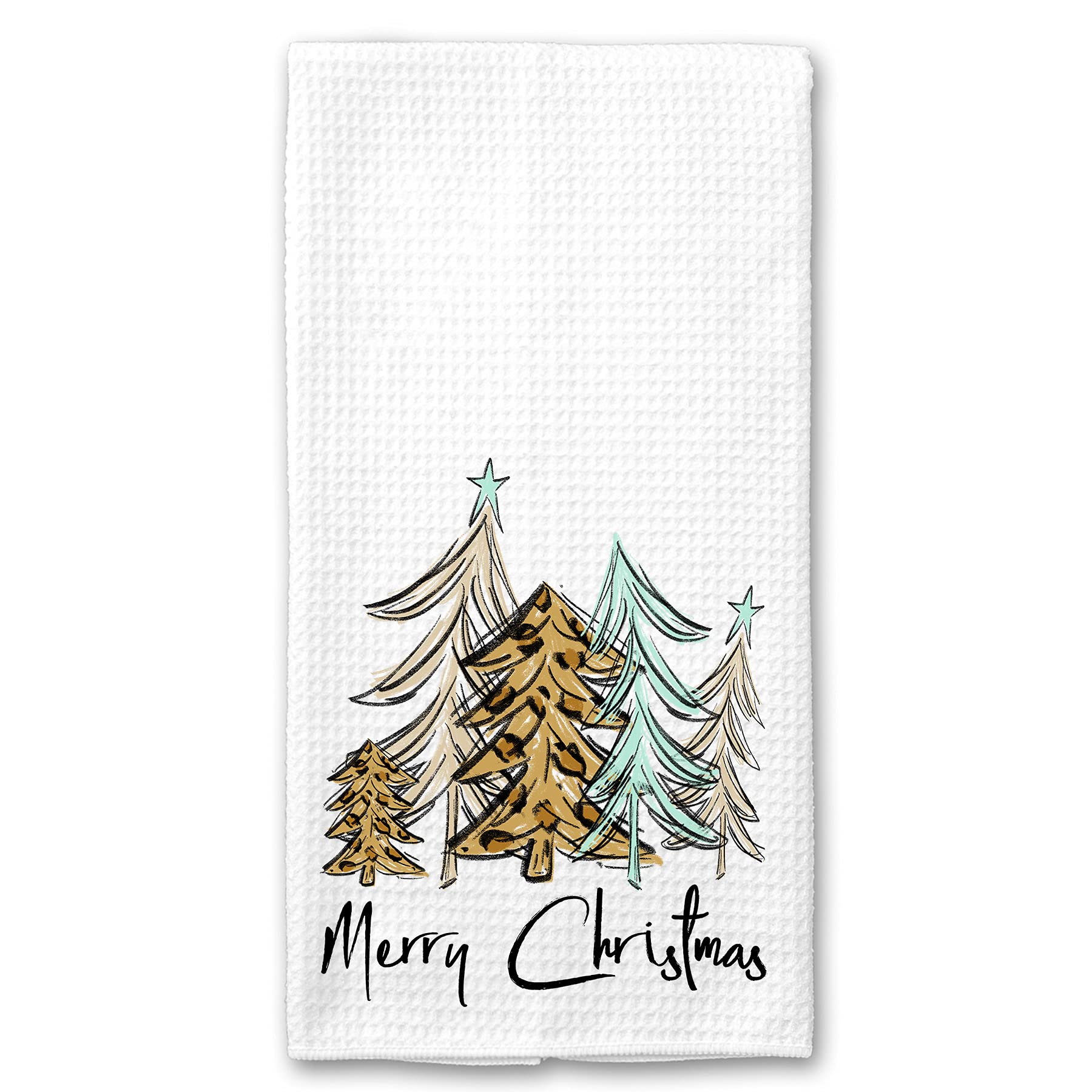 Festive Leopard Print Christmas Kitchen Towels - Holiday Home Decor for Dining, Baking & Party Setup