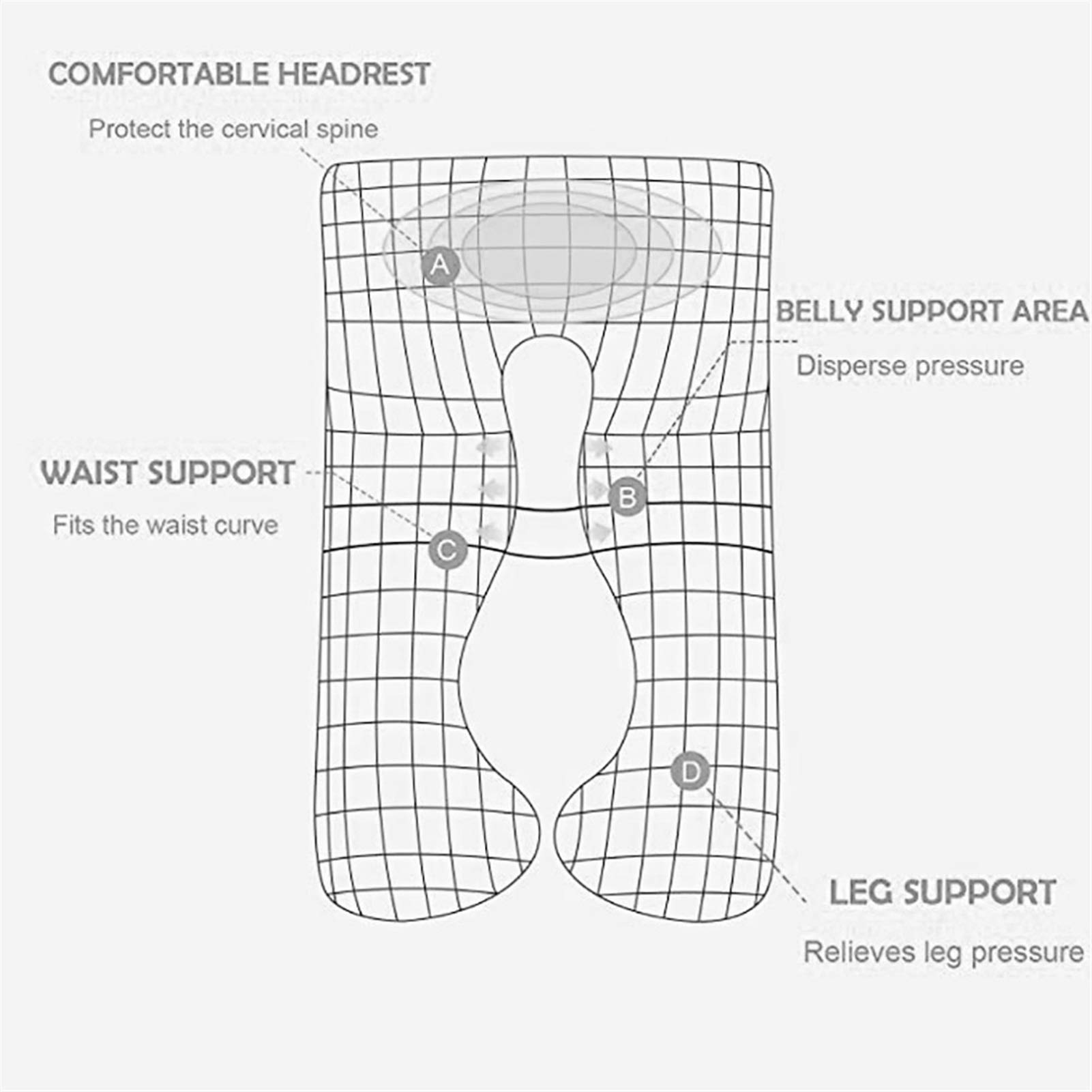U-Shaped Pregnancy Pillow Cover - 100% Organic Washed Cotton with Zipper - Back & Belly Support for Side Sleeping - Perfect for Maternity Comfort, Nursing & Relaxation