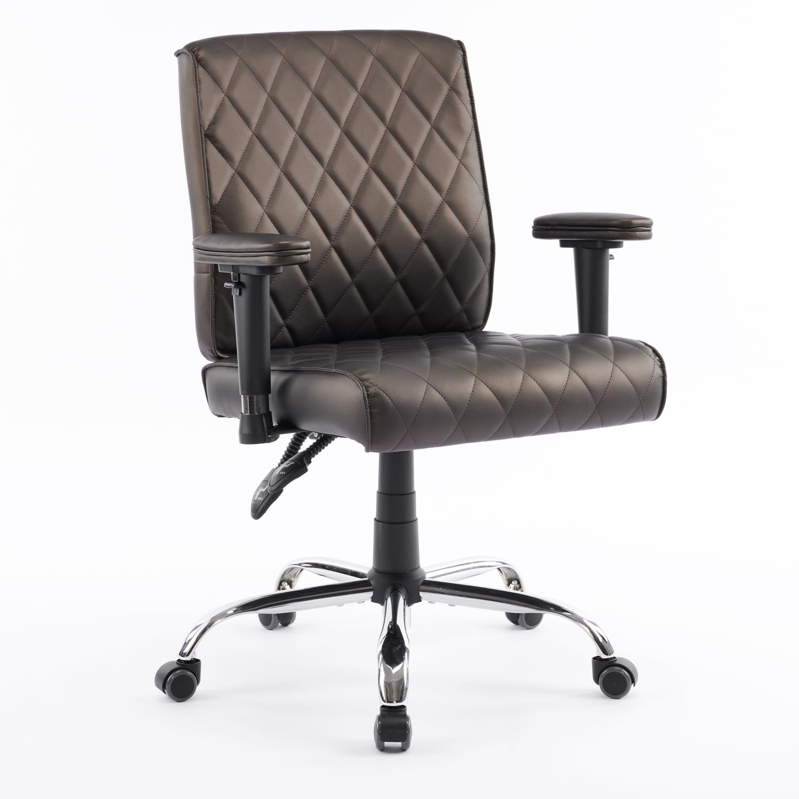 DELIA Stylish & Comfortable Office Desk Chair - Ergonomic Rolling Seat with Diamond Stitching, Adjustable Height - Perfect for Home Office, Conference Rooms, Reception Areas & Waiting Lounges - Ideal for Long Work Hours & Professional Workspaces