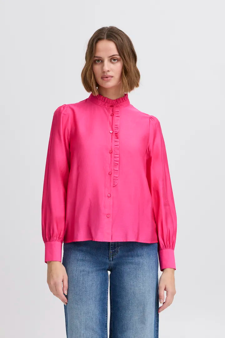 Kaylee Shirt in Pink Yarrow - Women's Casual Blouse for Everyday Wear | Perfect for Office, Date Night & Weekend Outings