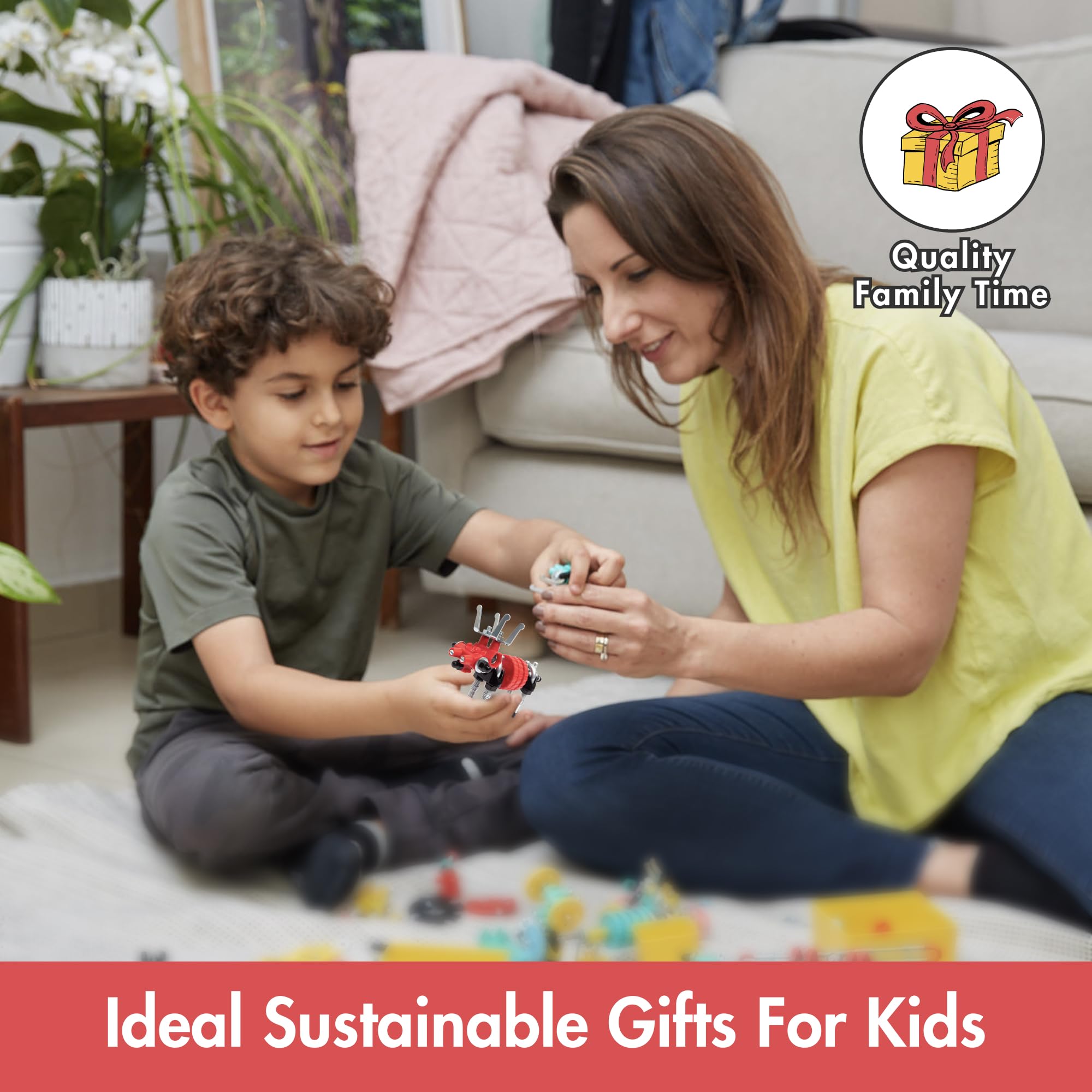 The Off Bits STEM Building Toys Kit - DIY Robot Construction Set for Kids Ages 6-9 | Educational Engineering Toys for Boys & Girls | Creative Animal Robot Building Kit | Perfect STEM Learning Gift for Easter, Birthday & Classroom Activities