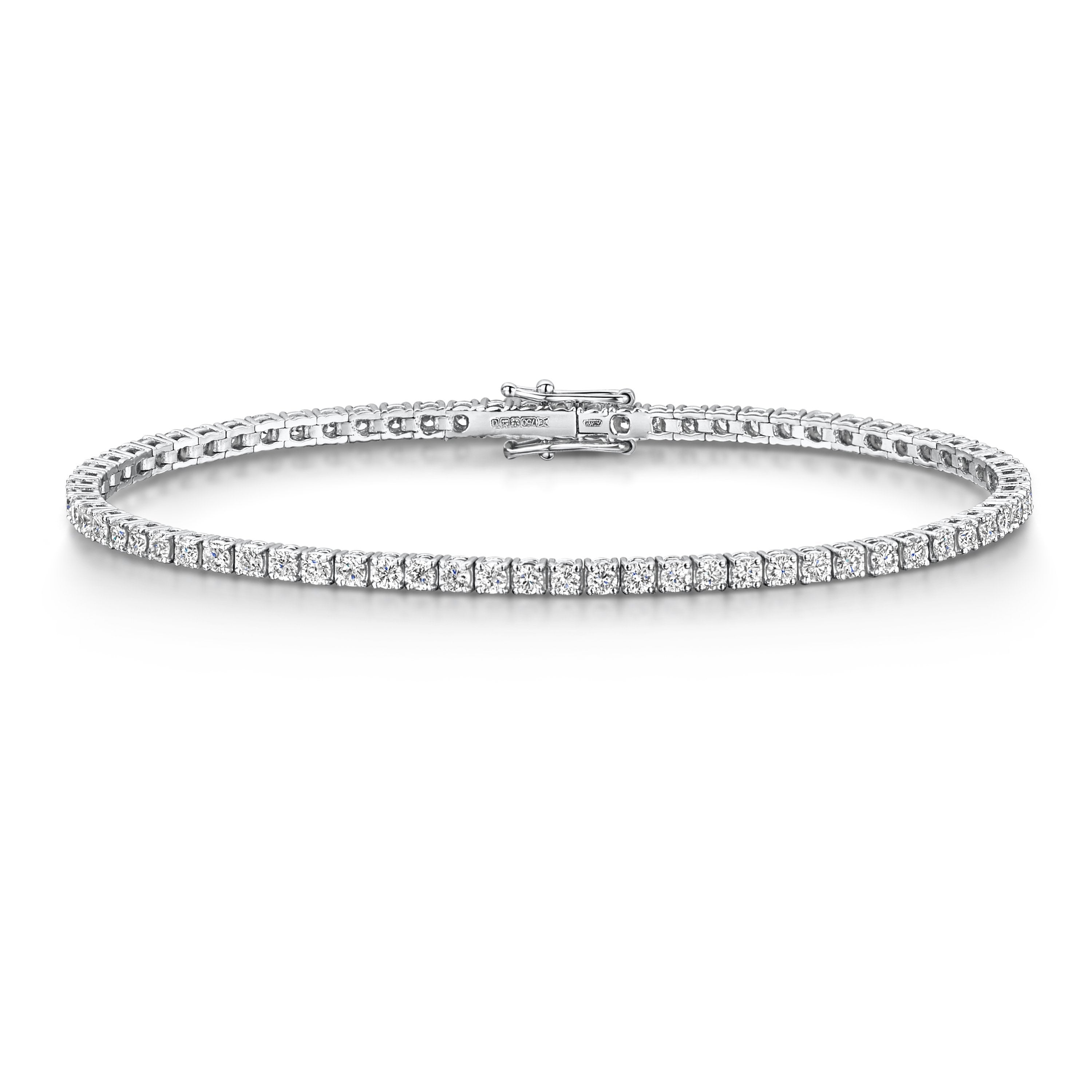 18ct White Gold Brilliant Cut Diamond Tennis Bracelet 2.50ct - Elegant Jewelry for Women, Perfect for Weddings, Anniversaries & Special Occasions