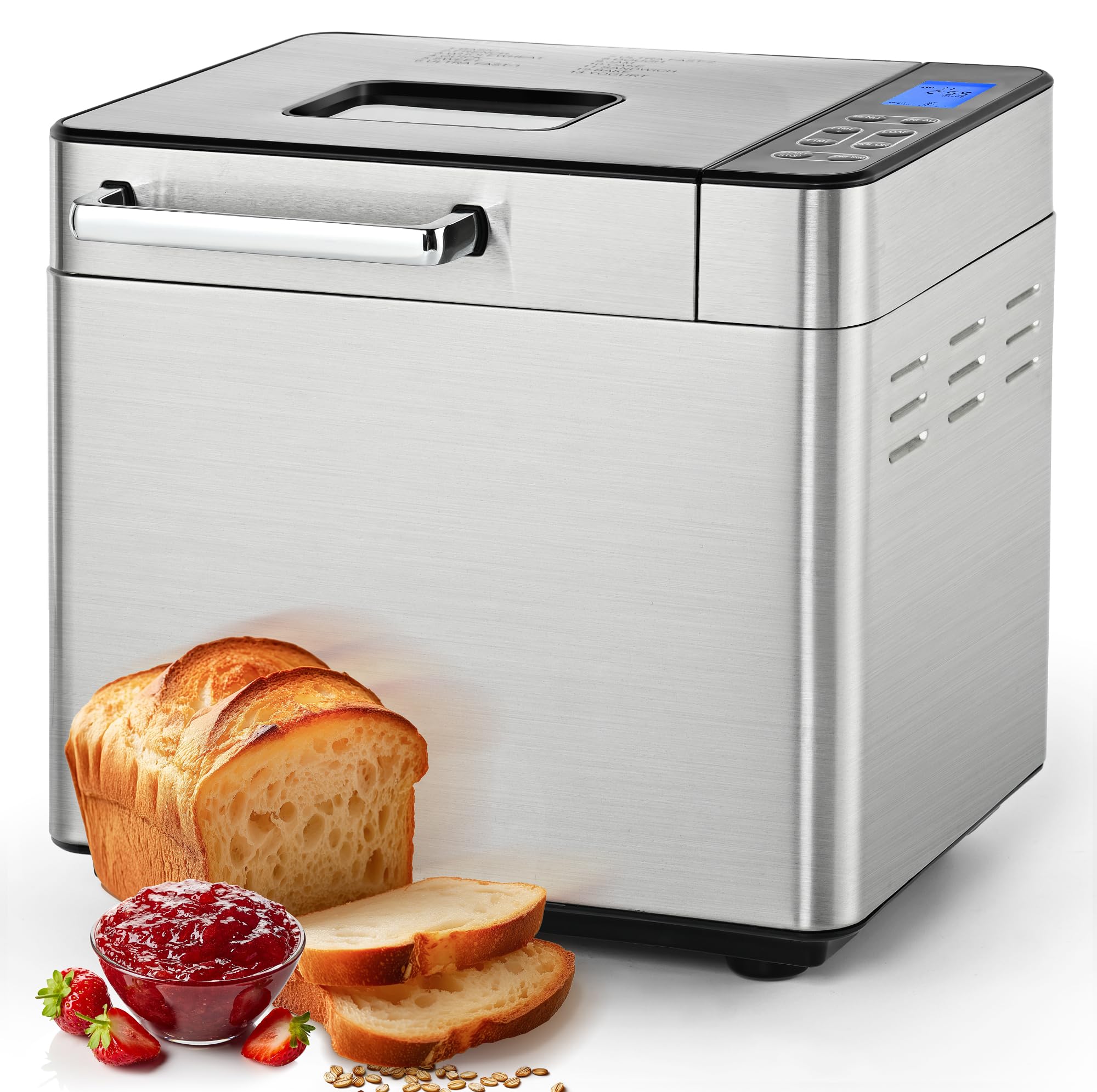 EUHOMY 2LB Bread Maker Machine with 13 Programs, 3 Loaf Sizes & 3 Colors - Perfect for Beginners | Automatic Fruit & Nut Dispenser, 13-Hour Delay Timer, 1-Hour Keep Warm Function | Non-Stick Pan & Dough Maker for Fresh Homemade Bread, Rolls & Pizza Dough | Ideal for Family Breakfast, Healthy Snacks & Baking Enthusiasts
