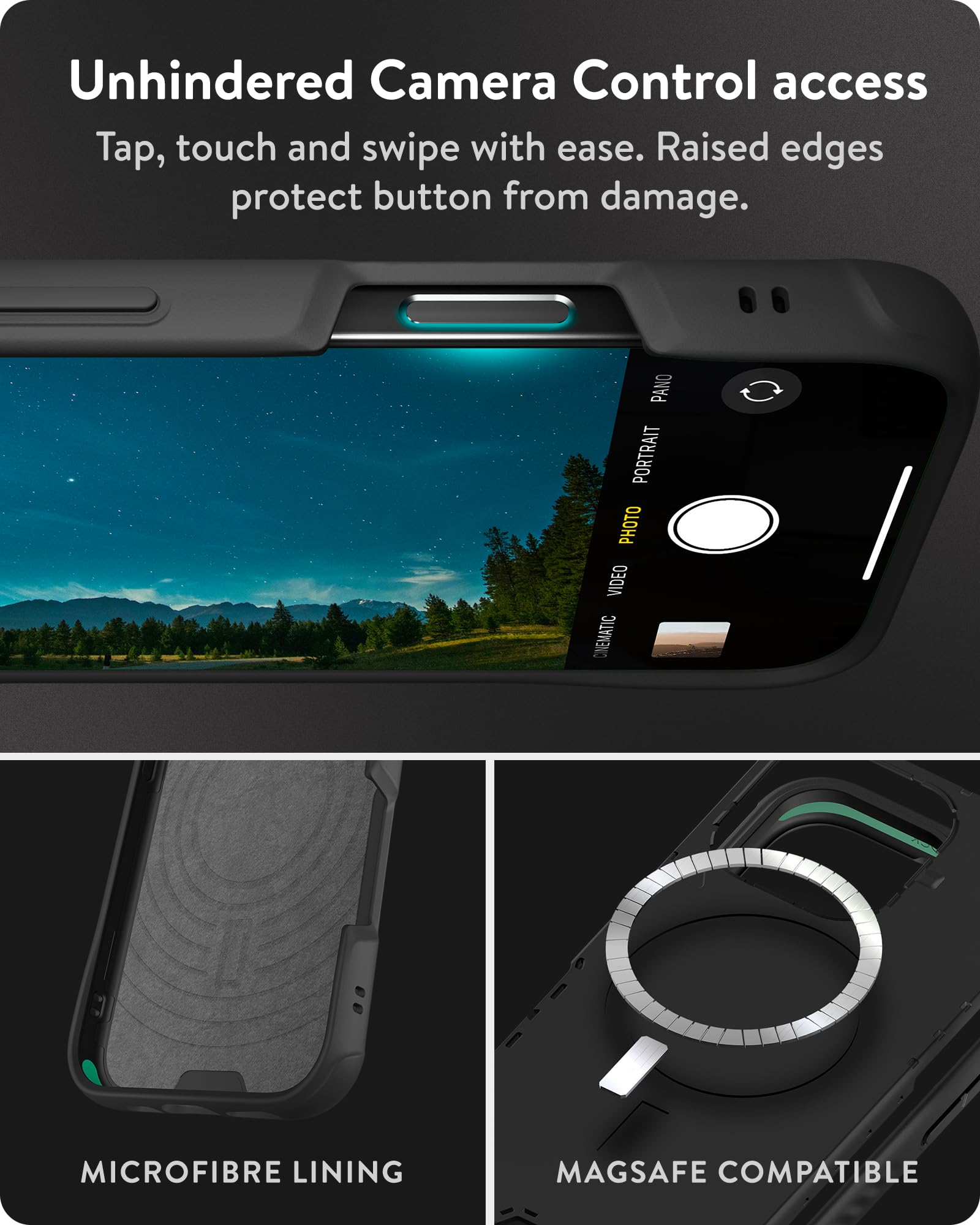 Mous iPhone 16 Pro Max Case with MagSafe - Limitless 6.0 Shockproof Protective Cover - Black Leather - Slim Fit & Wireless Charging Compatible - Perfect for Outdoor Activities & Daily Protection
