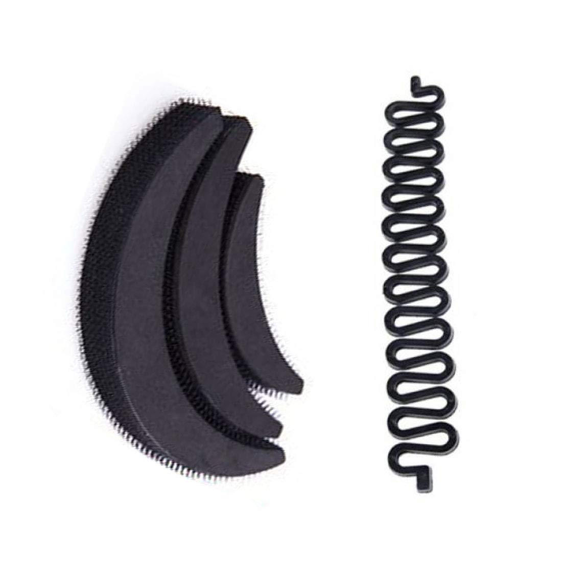 Banana Puff Maker & Braid Tool Hair Accessory Set for Women & Girls - Black | DIY Hairstyling Kit for Curly, Wavy & Natural Hair | Perfect for Home, Salon & Travel Use