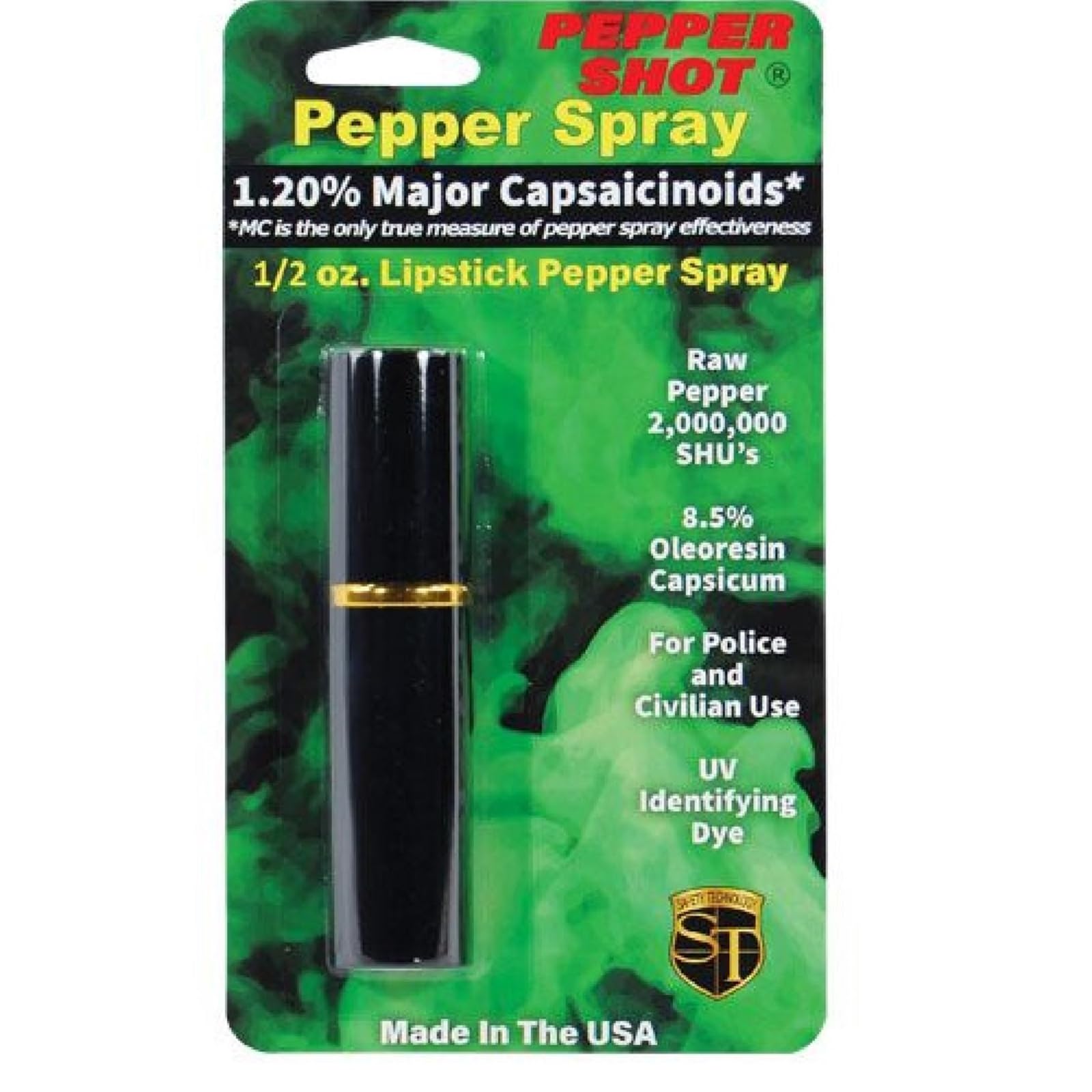 Self Defense Lipstick Pepper Spray - Compact & Discreet Black for Women's Safety | Perfect for Jogging, Night Walks & Travel