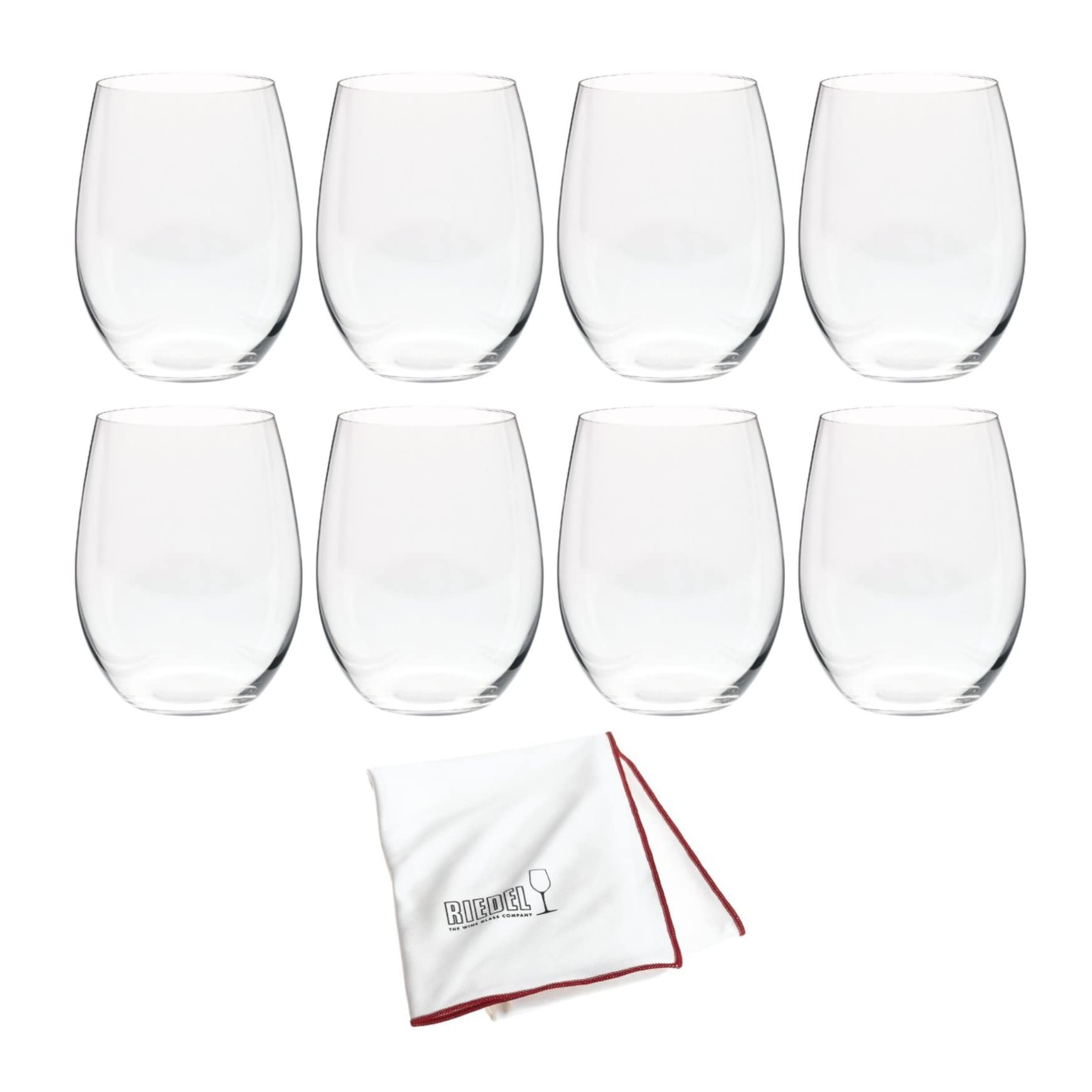Premium Riedel O Cabernet Wine Glasses Set of 6 with 2 Bonus Glasses & Large Microfiber Polishing Cloth Bundle - Perfect for Red Wine Tasting, Dinner Parties & Gift Giving