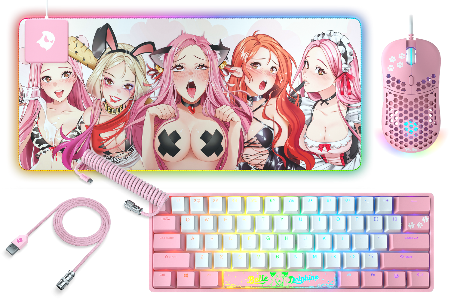 Belle Delphine Baddie Combo Set - Kawaii Aesthetic Makeup & Accessories for TikTok, Instagram & Cosplay | Perfect for Cute Outfits, Photo Shoots & Anime Conventions