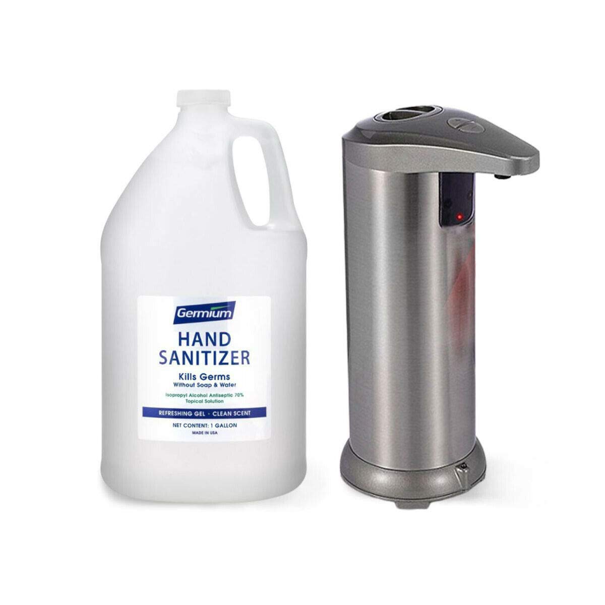 Automatic Touchless Soap Dispenser 280ml with 1 Gallon Gel Refill - Hands-Free Sensor for Liquid & Gel Soap - Portable No-Touch Hand Wash Station for Kitchen, Bathroom, Office, and Public Spaces