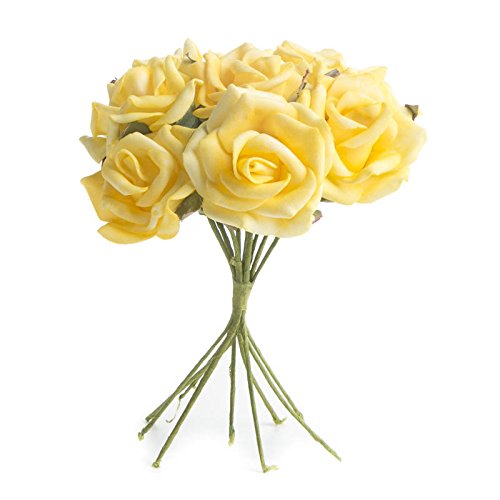 Premium Bulk Yellow Foam Rose Stems - 8.5
