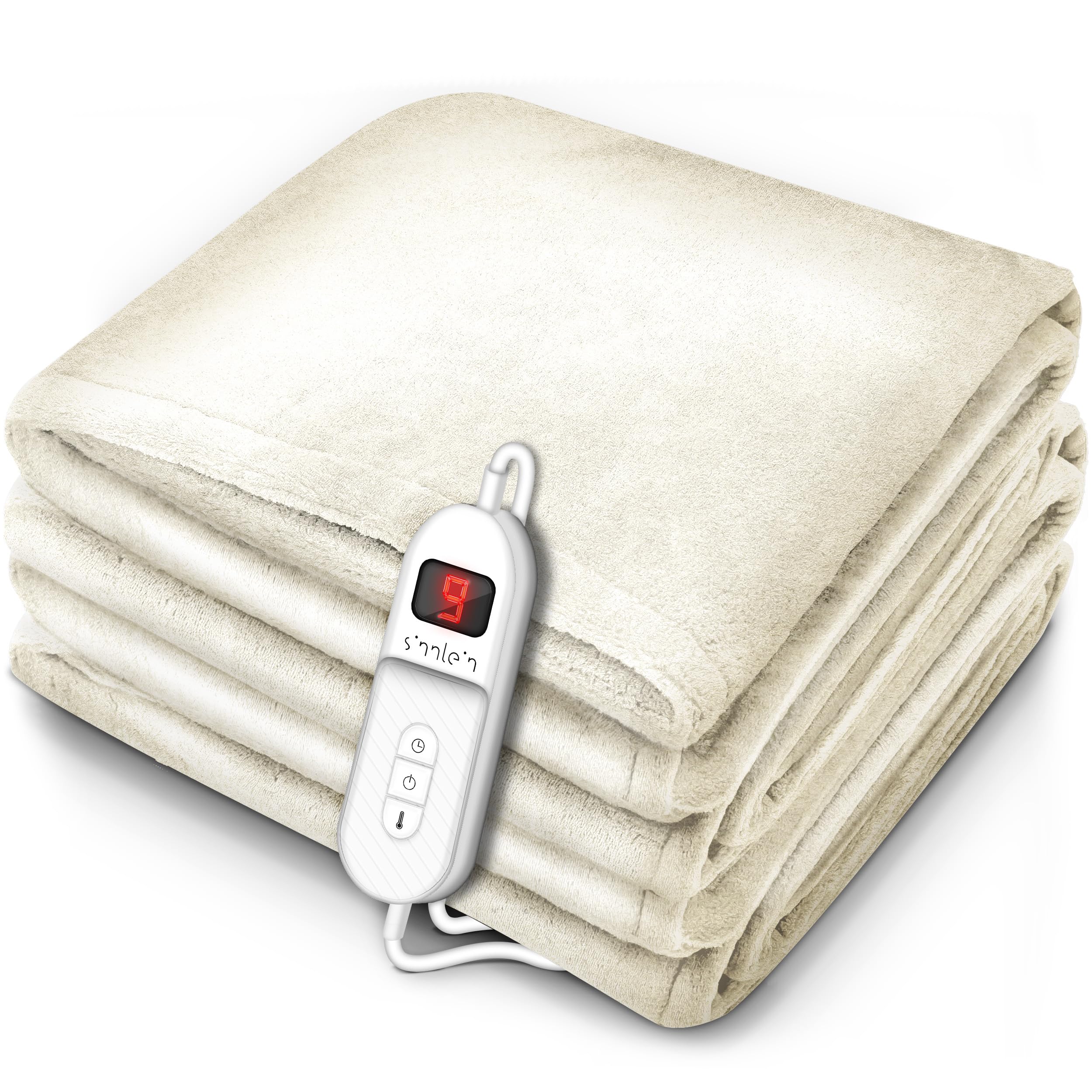 Sinnlein® Electric Under Blanket 160x120cm | Heated Mattress Cover with Auto Shut-Off | Thermal Mattress Protector | Adjustable Timer & 9 Heat Levels | Perfect for Winter Warmth & Cozy Nights