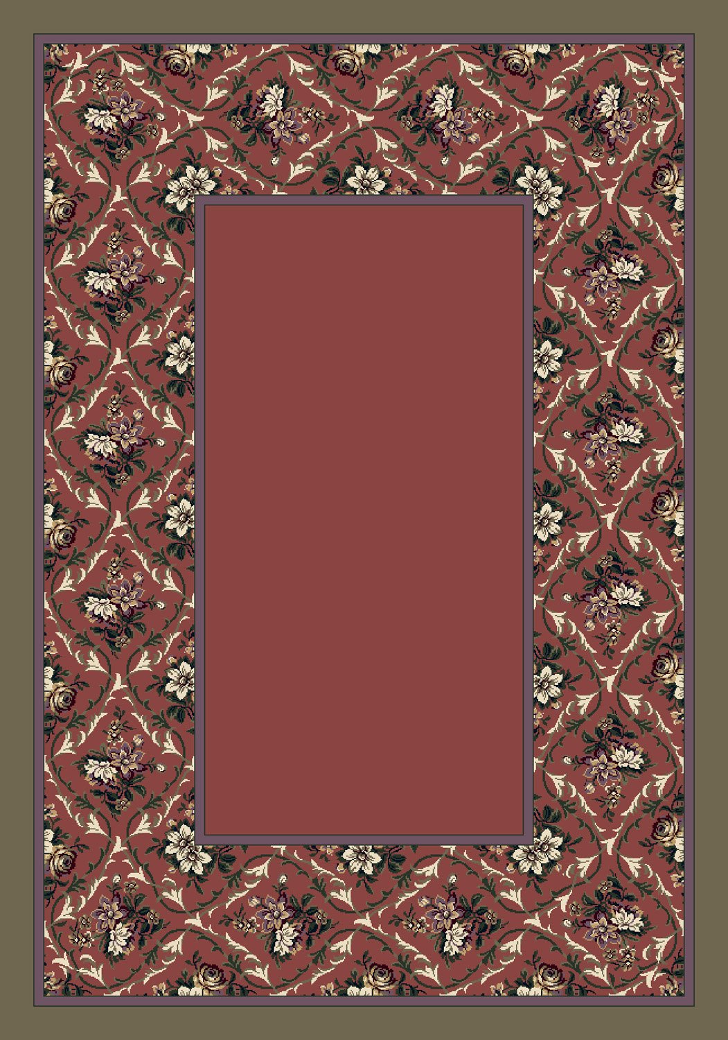 Elegant Bouquet Lace Rose Quartz Area Rug 5'4