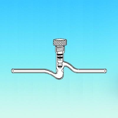 High Vacuum Stopcock with Bakeable Plug, 0-3mm Size - Glass Lab Equipment for Chemistry Experiments & Scientific Research