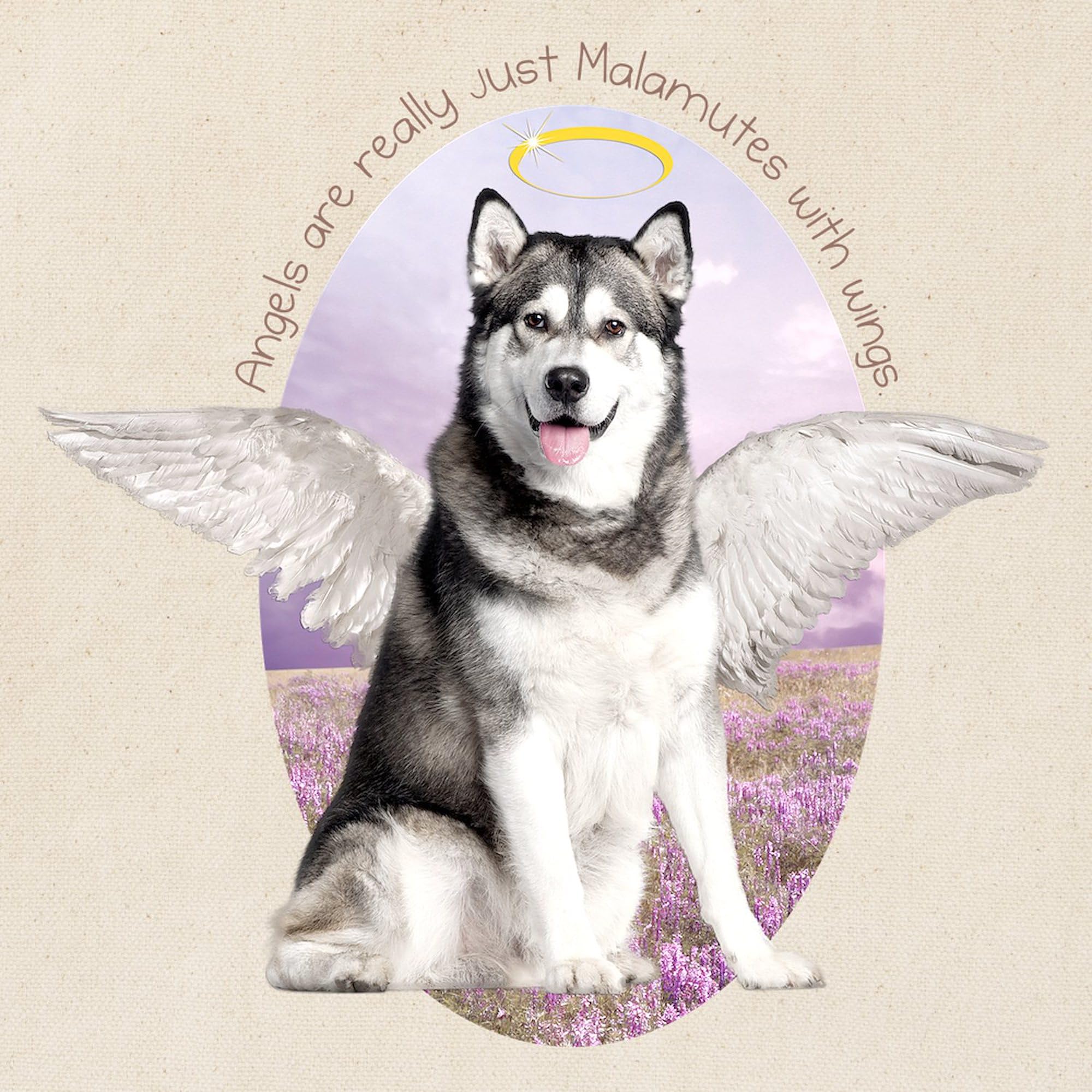 CafePress Malamute Angel Tote Bag - Natural Canvas Reusable Shopping Bag for Groceries, Beach & Everyday Use