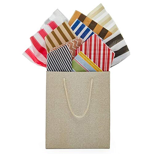 Bulk Chevron Tissue Paper - 240 Sheets, Black & White, 20x30 Inch | Perfect for Gift Bags, Party Decorations & Craft Projects