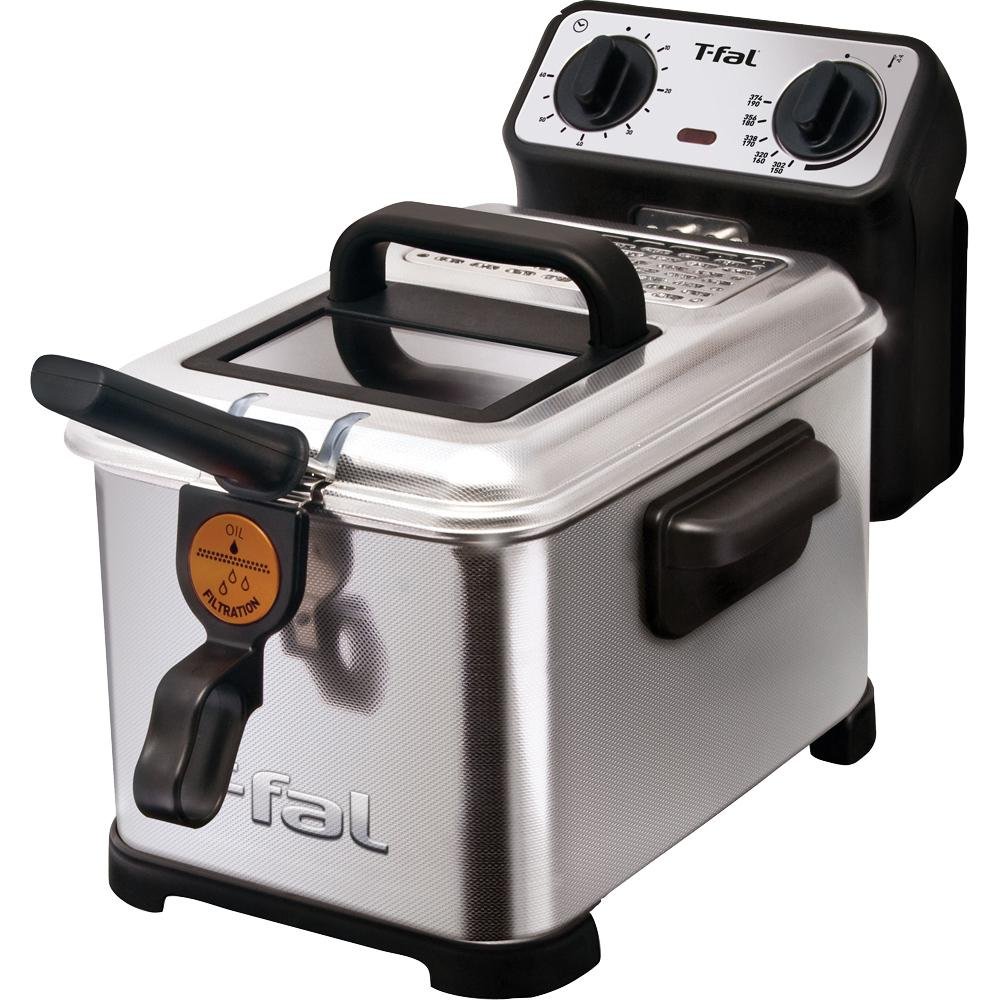 T-fal FR4046002 Filtra Pro 2.6-Pound / 3-Liter Deep Fryer with Stainless Steel Waffle & Filter Screen, Silver - Perfect for Home Kitchen, Restaurants & Fast Food Shops - Fry Chicken, French Fries, Donuts & More