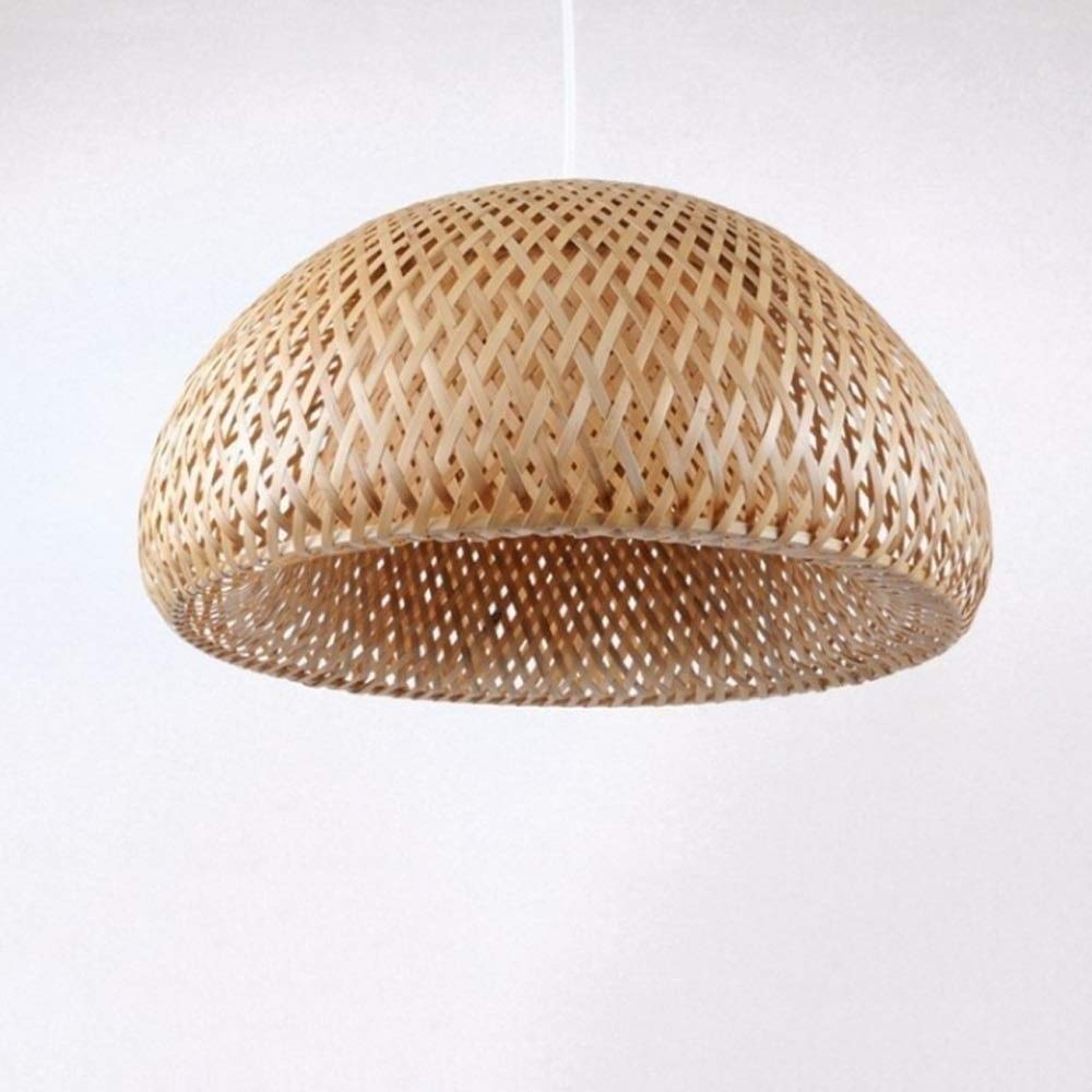 Handmade Woven Bamboo Chandelier - Rustic Farmhouse Ceiling Light with E27 Base - Wicker Pendant Lighting for Dining Room, Living Room, Kitchen Island & Restaurant Decor