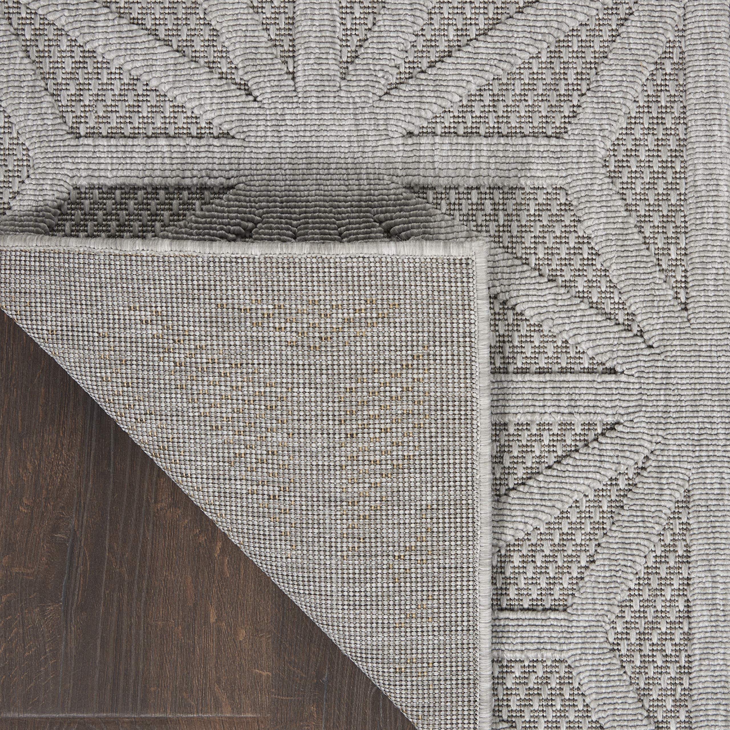 Nourison Palamos 9x12 Light Grey Indoor Outdoor Area Rug - Easy Clean, Non-Shedding, Stain Resistant - Perfect for Living Room, Bedroom, Dining Room, Patio & Deck Decor