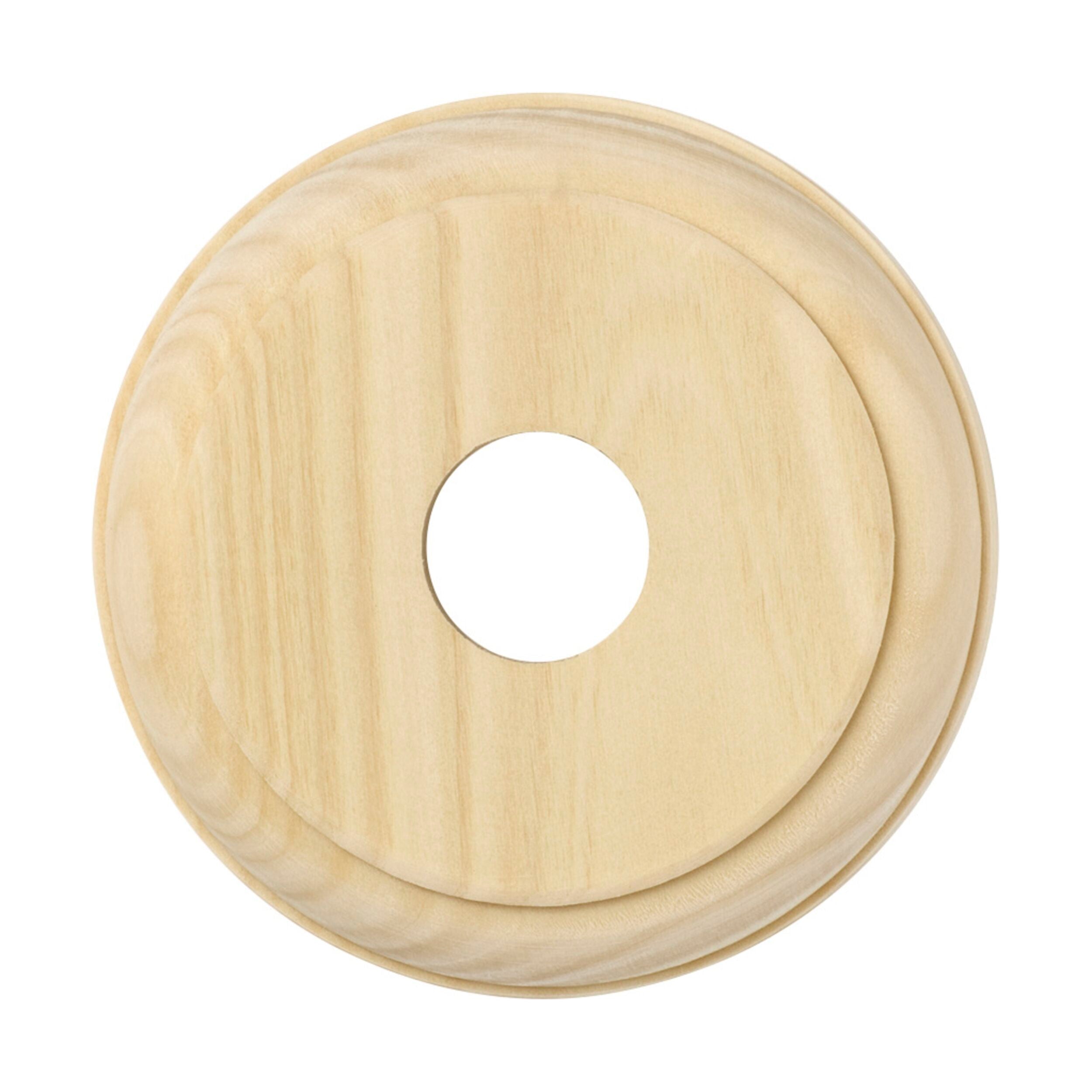 5440 Switch Socket Block - Traditional Round Single Pine D90mm Electrical Outlet for Home and Office Use