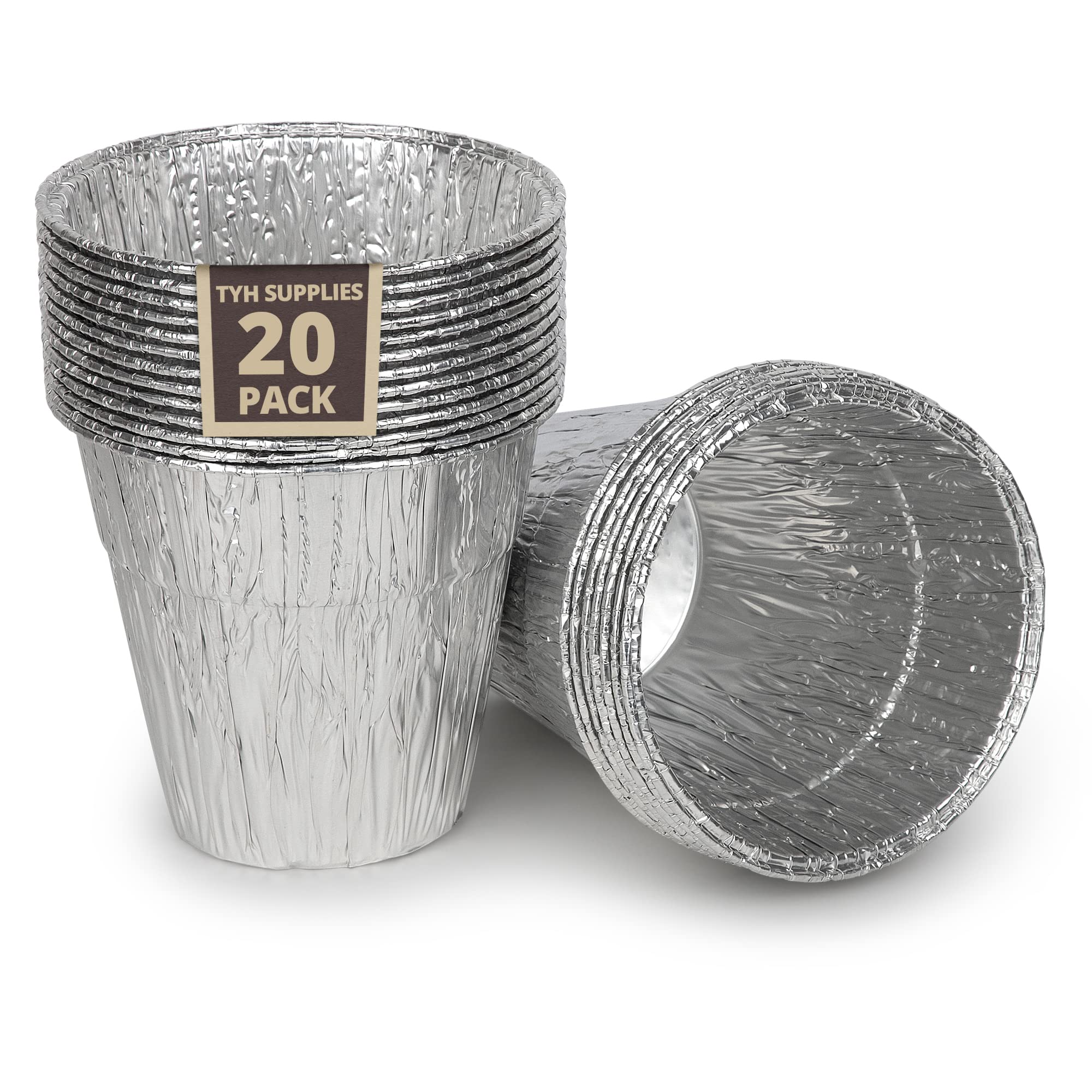 20 Pack Large Grease Bucket Liners for Traeger, Pit Boss, RecTeq & Oklahoma Joe's Grills | 6x6.3 Inch Disposable Drip Bucket Cups | Perfect for Ash & Grease Collection in Ironwood, Flatrock & Timberline Models | Ideal for Outdoor Grilling & BBQ Maintenance