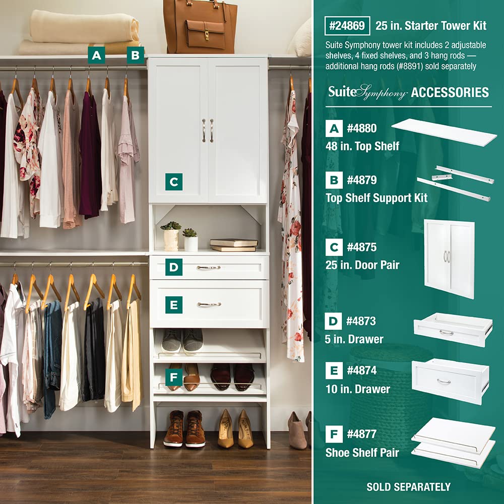ClosetMaid SuiteSymphony Wood Closet Drawer - Shaker Style Storage Organizer for Clothes & Accessories, 25