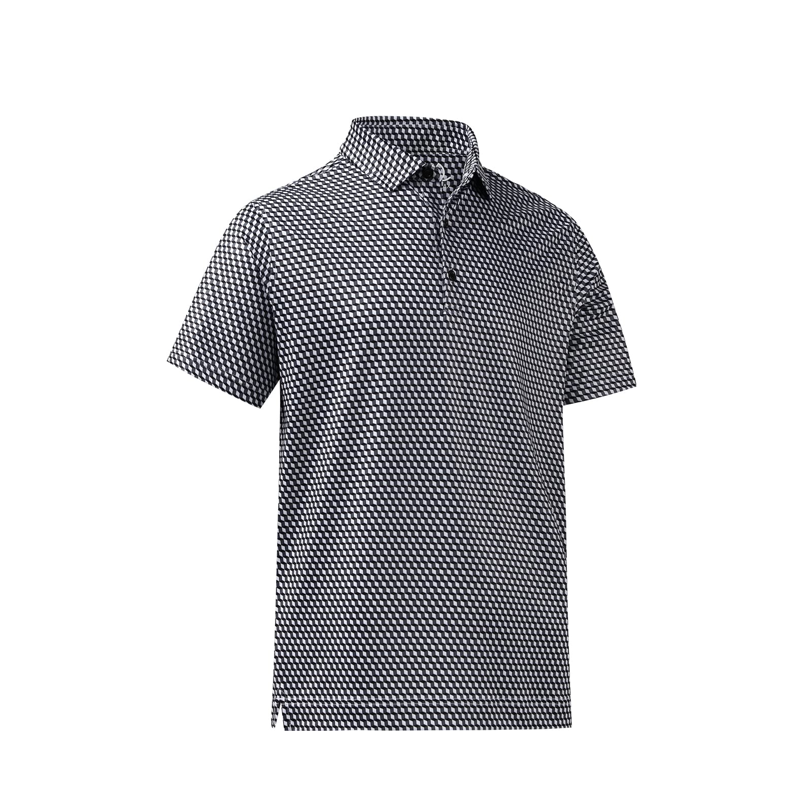 DEOLAX Men's Quick-Dry Polo Shirts - Fashion Print Golf Shirt, Moisture-Wicking Short Sleeve Tee for Golf, Casual, and Outdoor Activities