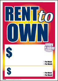 100-Pack Sale Tags for Rent to Own Business - Weekly & Monthly Pricing Options - Perfect for Retail Stores, Flea Markets, and Thrift Shops
