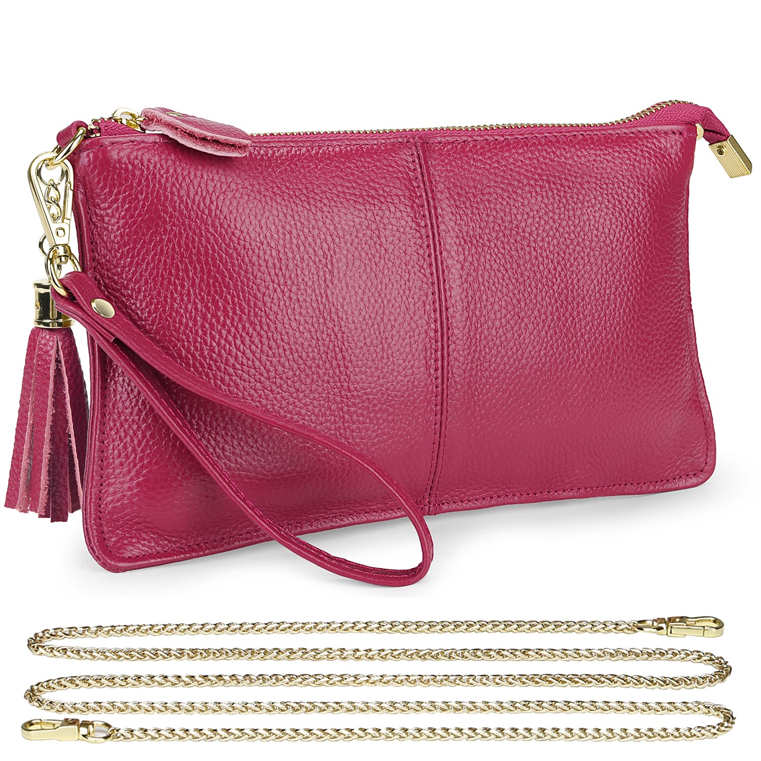 Uromee Genuine Leather Wristlet Wallet Clutch for Women - Crossbody Bag with Detachable Shoulder Strap - Perfect for Parties, Travel & Everyday Use