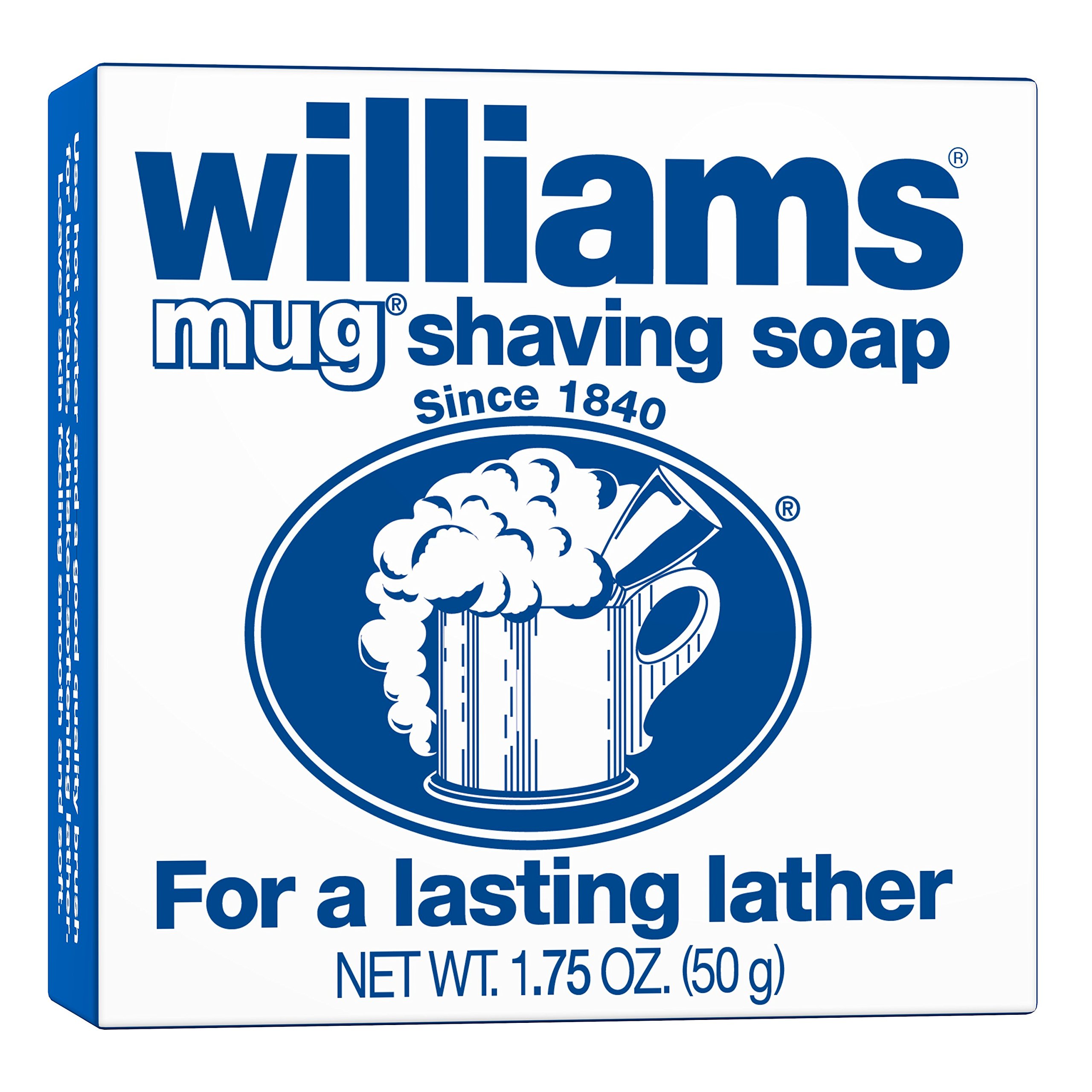 Williams Mug Shaving Soap - 1.75 oz Classic Shaving Soap for Men | Perfect for Wet Shaving & Beard Care | Barbershop Quality Shaving Soap for Sensitive Skin