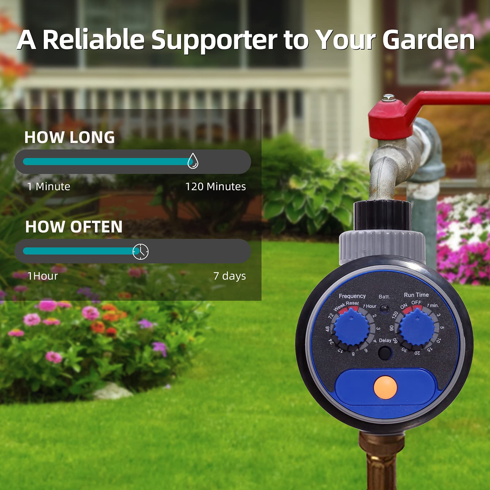 Programmable Garden Sprinkler Timer - Waterproof Outdoor Irrigation Controller with Zero Pressure for Lawns, Gardens & Plants | Perfect for Automatic Watering Systems & Drip Irrigation