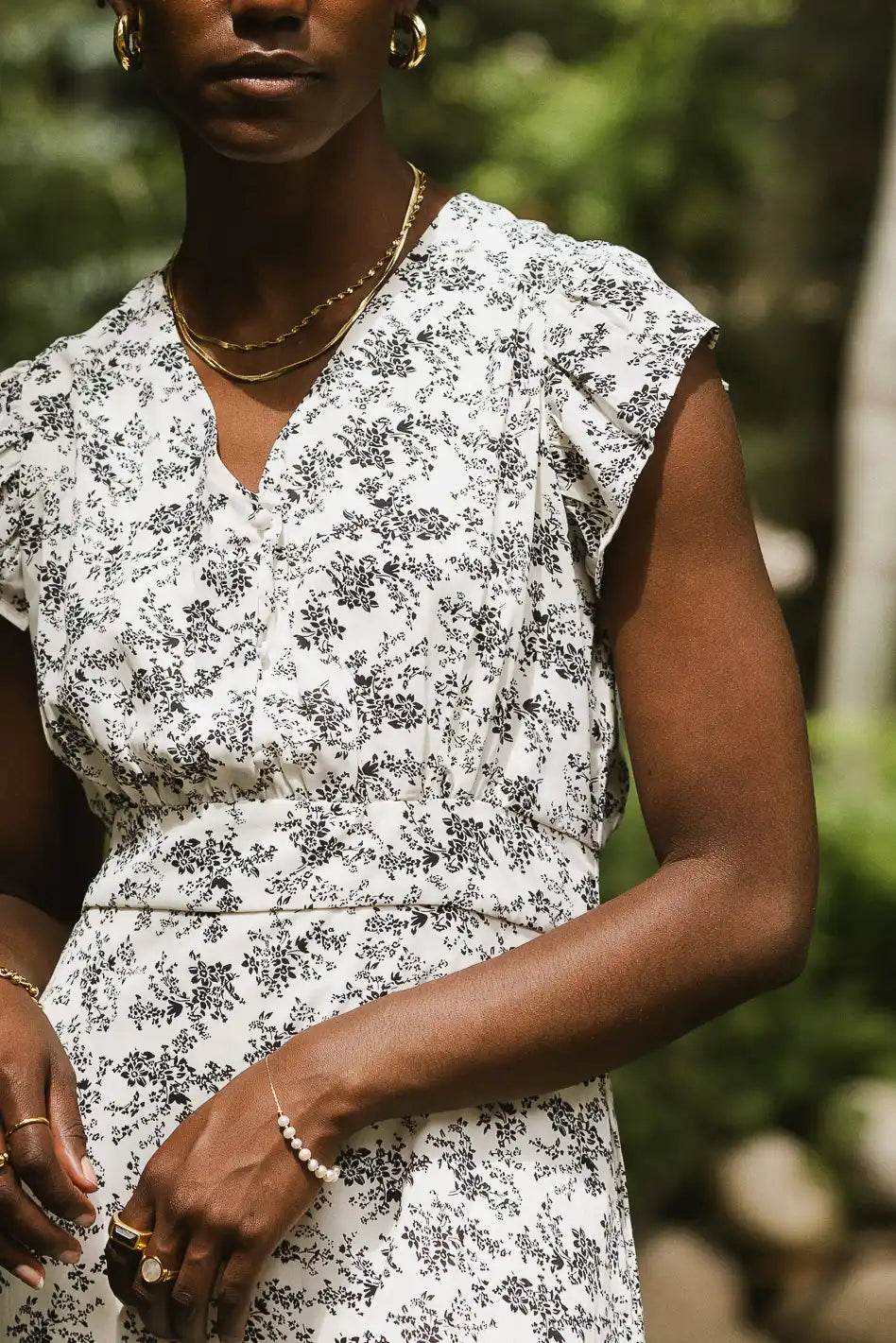 Erica Floral Midi Dress - Women's Summer Boho Flowy Dress with Short Sleeves | Perfect for Beach Vacations, Garden Parties & Date Nights (Final Sale)