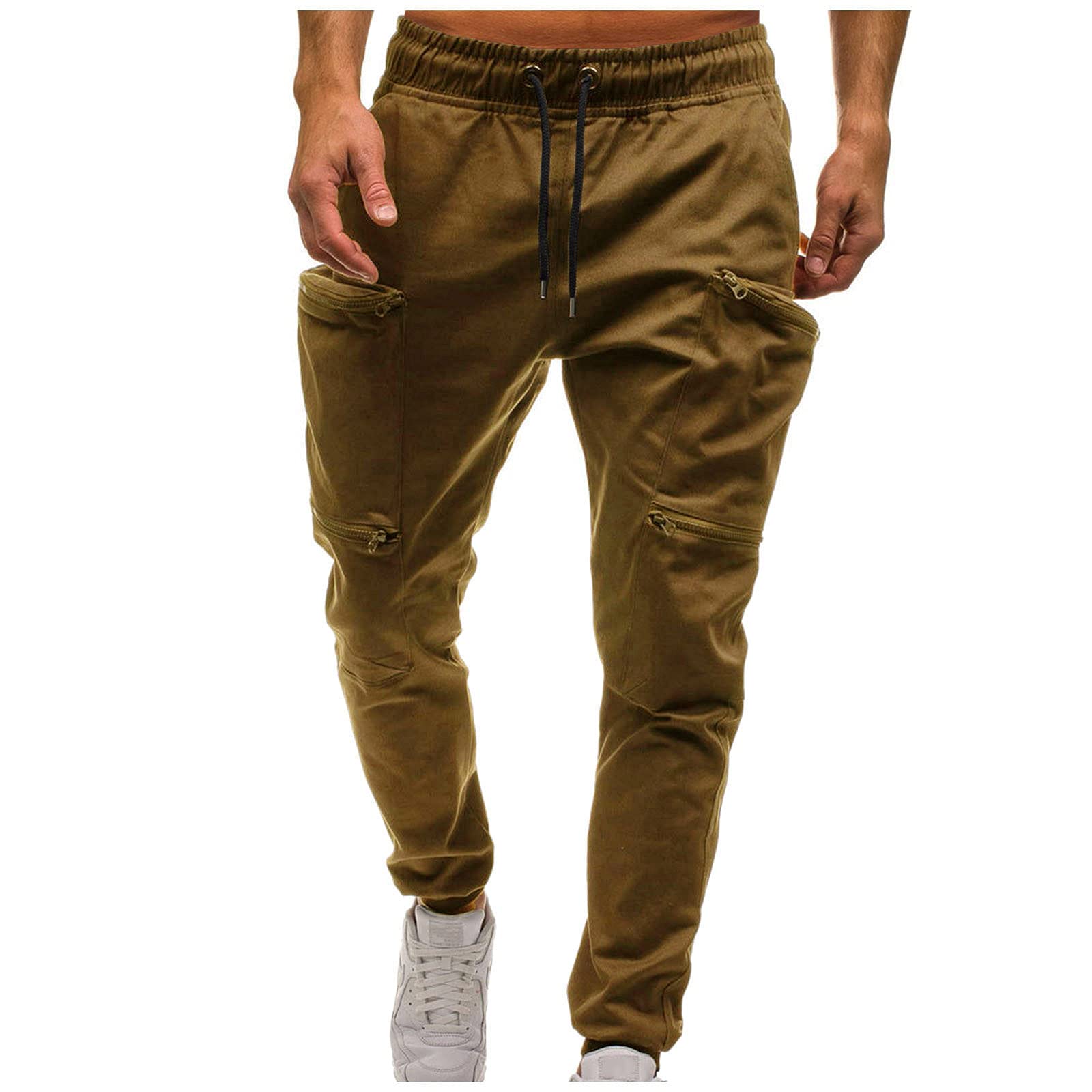 Hatop Men's Slim Fit Jogger Pants - Cotton Casual Cargo Sweatpants with Drawstring for Gym, Running & Lounge Wear | Comfortable Athletic Trousers for Workout & Everyday Use
